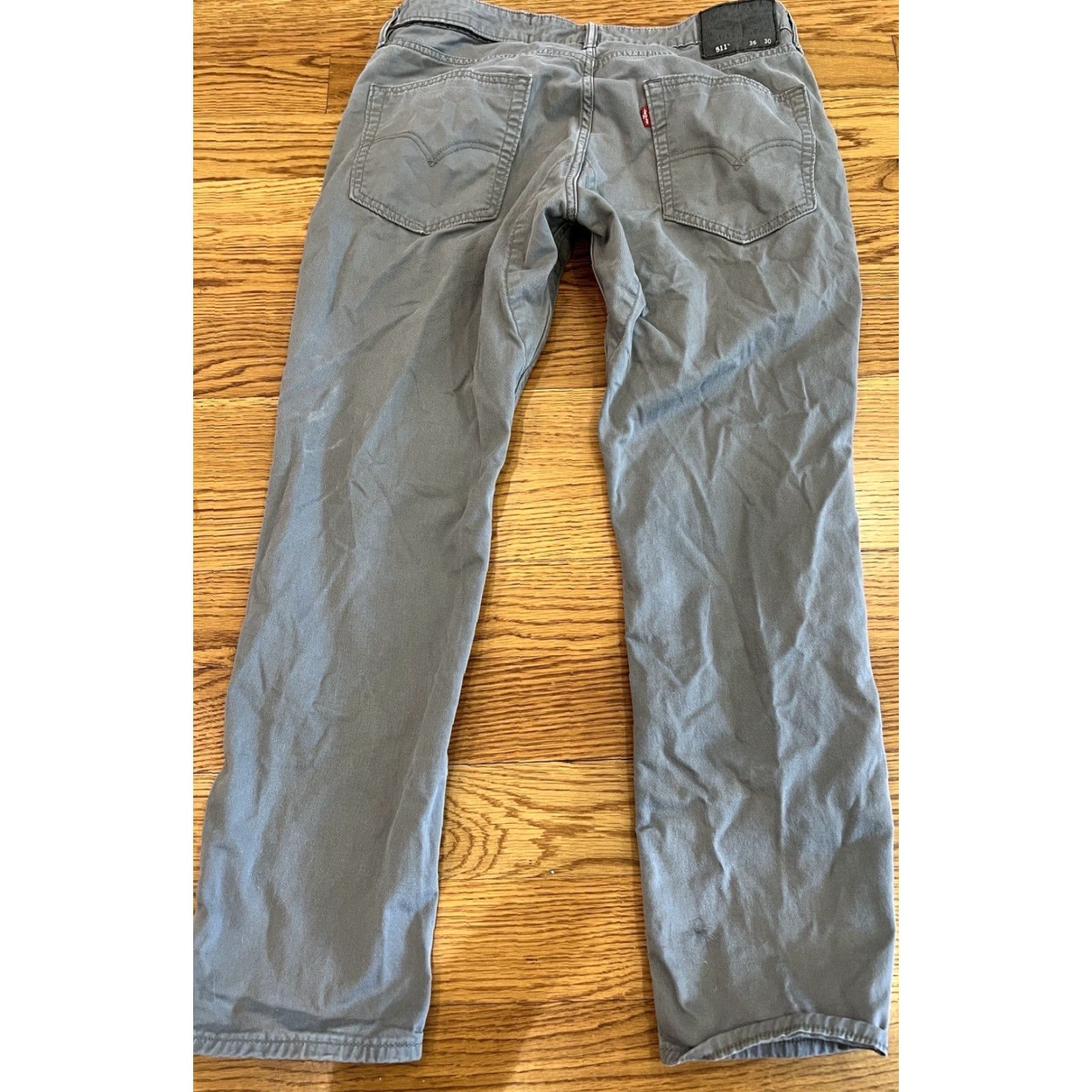 Levi's Levi's 511 Jeans Mens 36x30 Gray Wash Slim Tapered Leg Stretch Denim 5-Pocket Zip Button Size US 36 / EU 52 - 2 Thumbnail