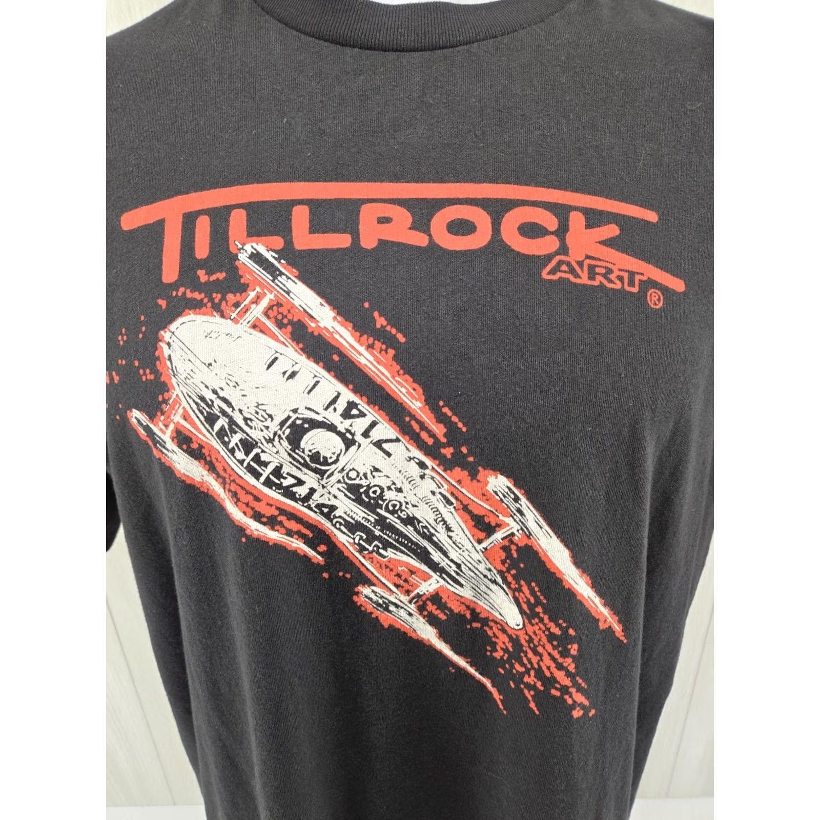 Vintage HOLE Ed Tillrock Art T Shirt XL USA Mens Short Sleeve Black USA Theme 90s? No, keep concise. Size US XL / EU 56 / 4 - 3 Thumbnail