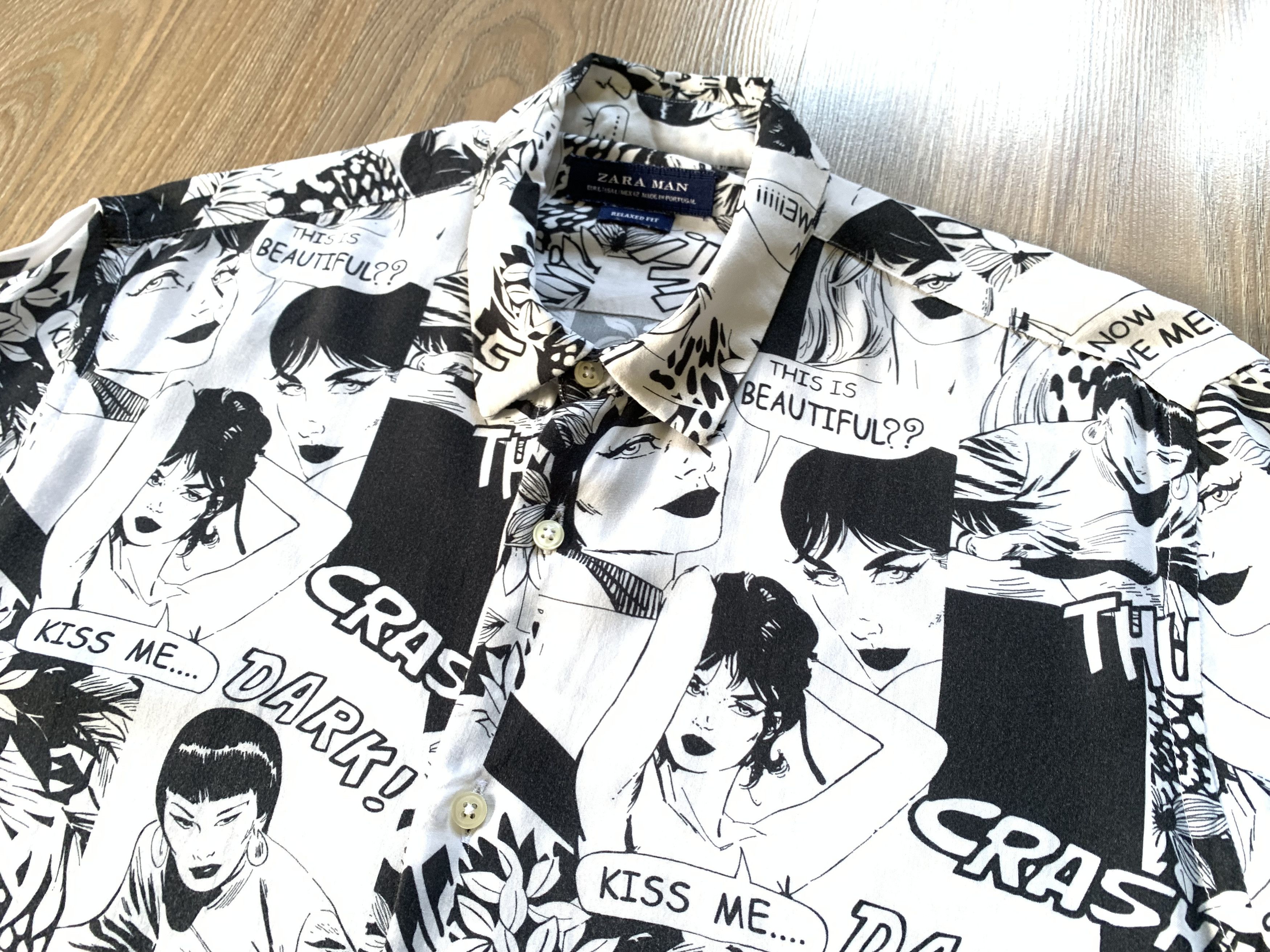 Zara Zara Man Comics Art Hawaiian Shirt Size US L / EU 52-54 / 3 - 4 Thumbnail