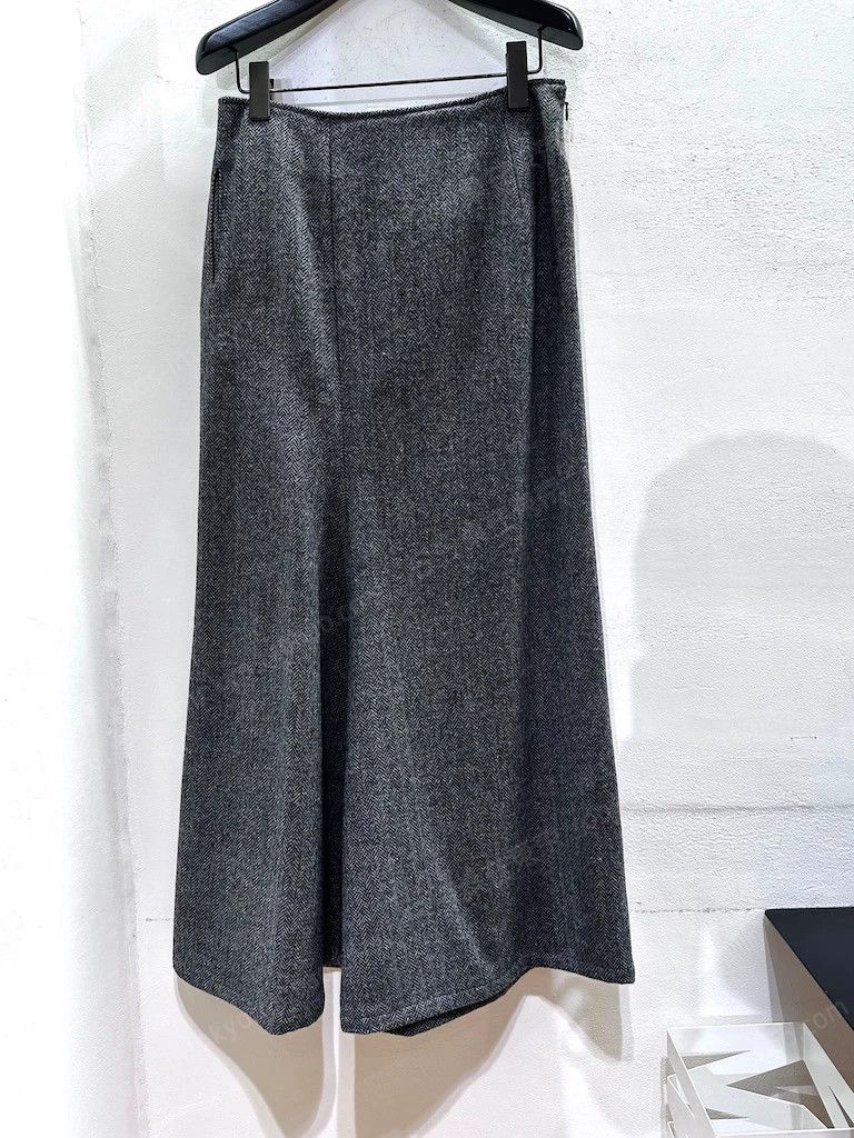 Yohji Yamamoto Yohji Yamamoto size 1 23AW wool-blend fishbone side-waist z Size 24" / US 00 / IT 34 - 1 Thumbnail