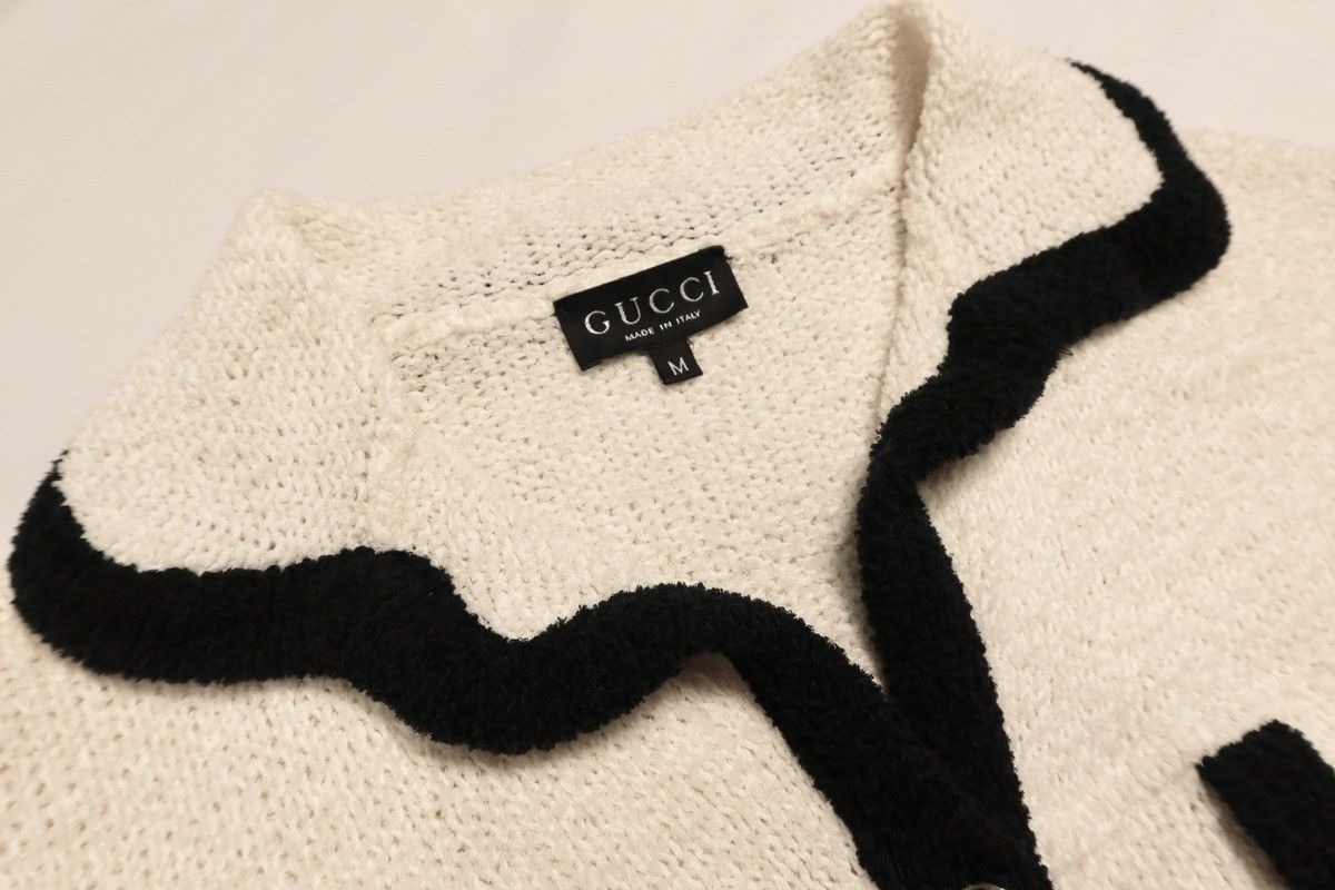image of Gucci Knitted Cardigan In Ivory in White, Women's (Size Medium)