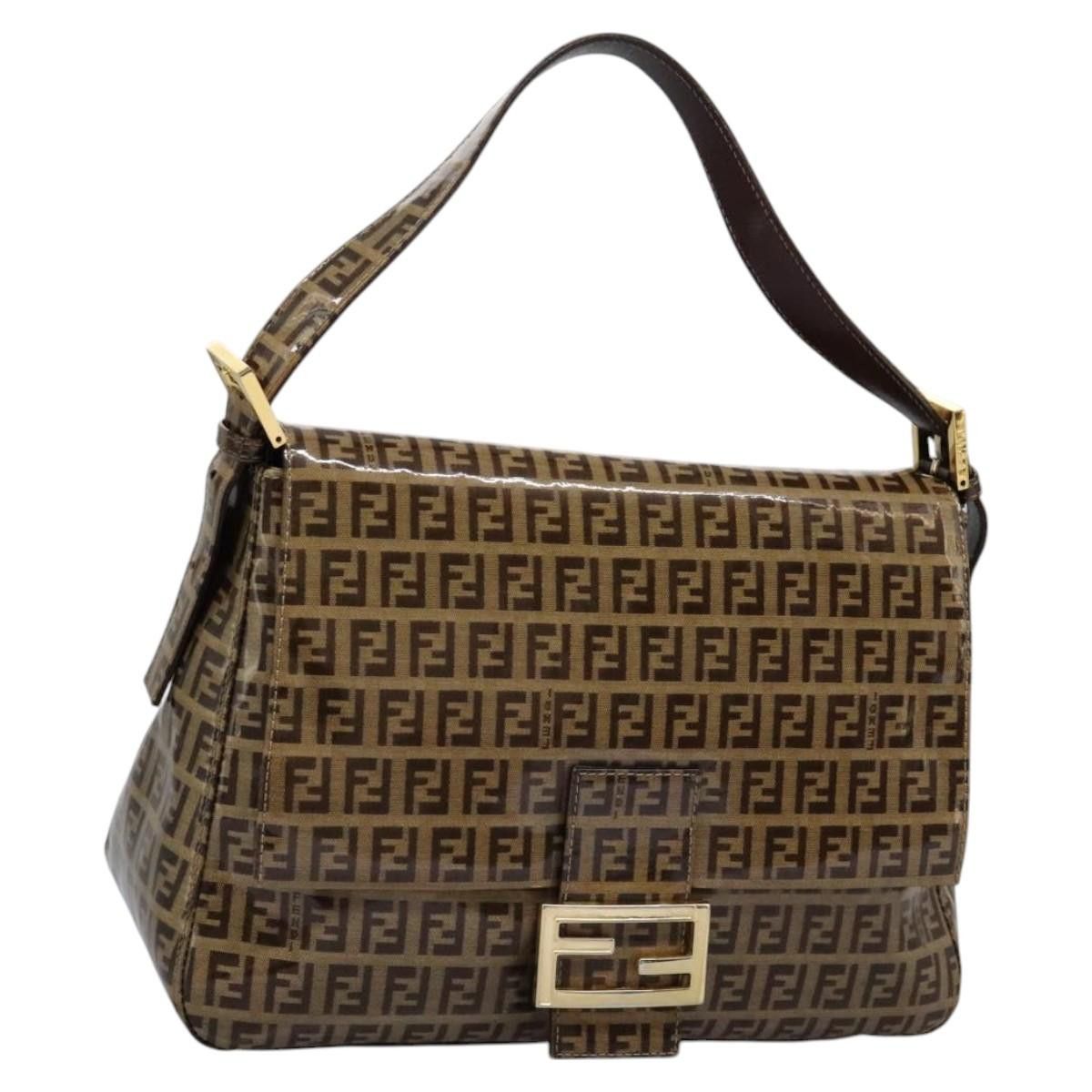 Fendi Zucchino Canvas Mamma Baguette Shoulder Bag Beige Auth Pp337A, Women's