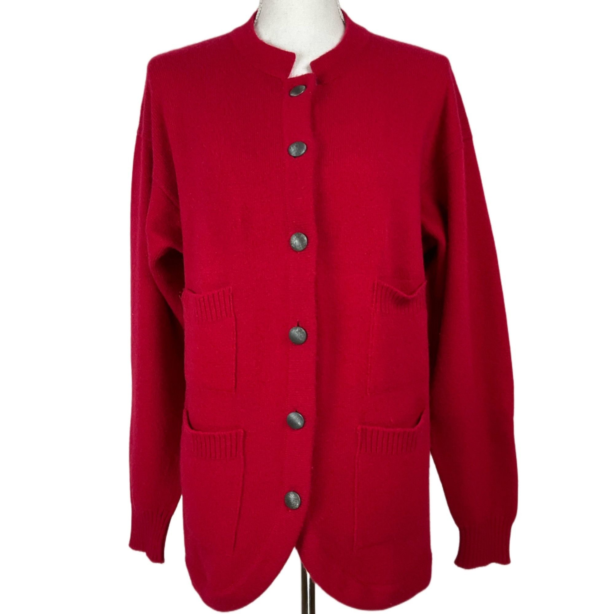 image of Red Vintage Givenchy Boutique Paris Cardigan, Women's (Size XL)