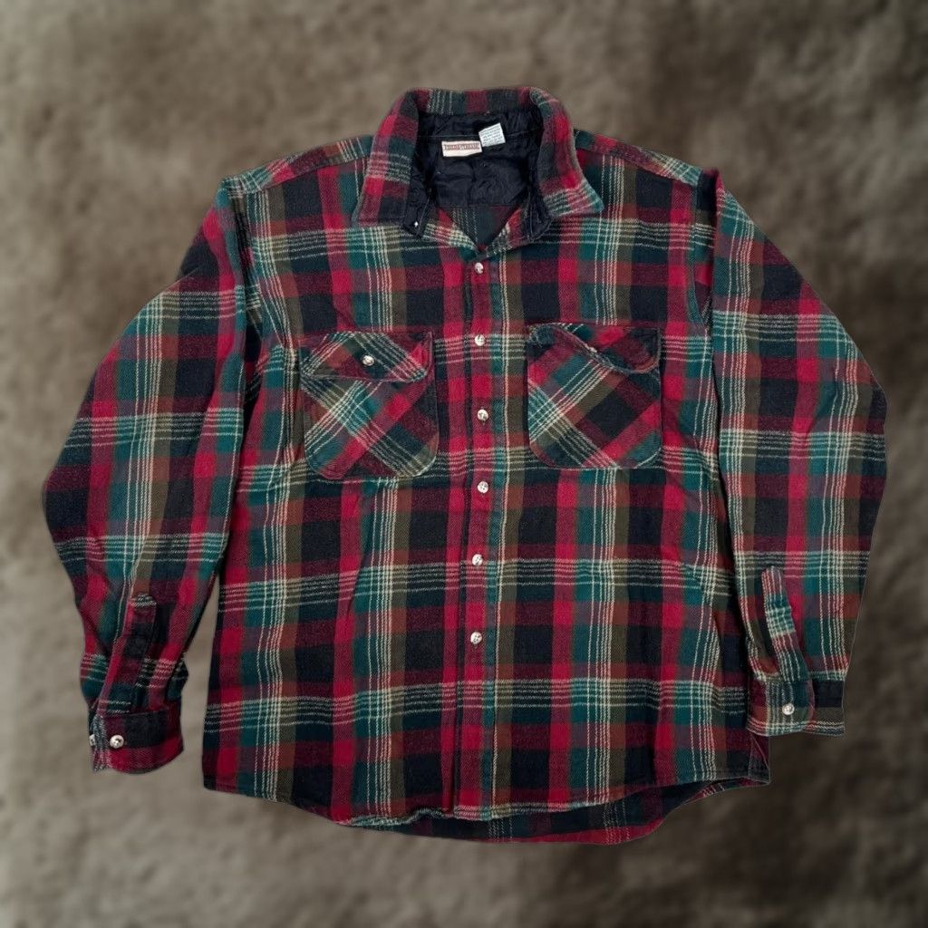 Vintage VINTAGE Field & Stream Shirt Mens XL Red Plaid Flannel Lined Long Sleeve Button Up Size US XL / EU 56 / 4 - 1 Thumbnail