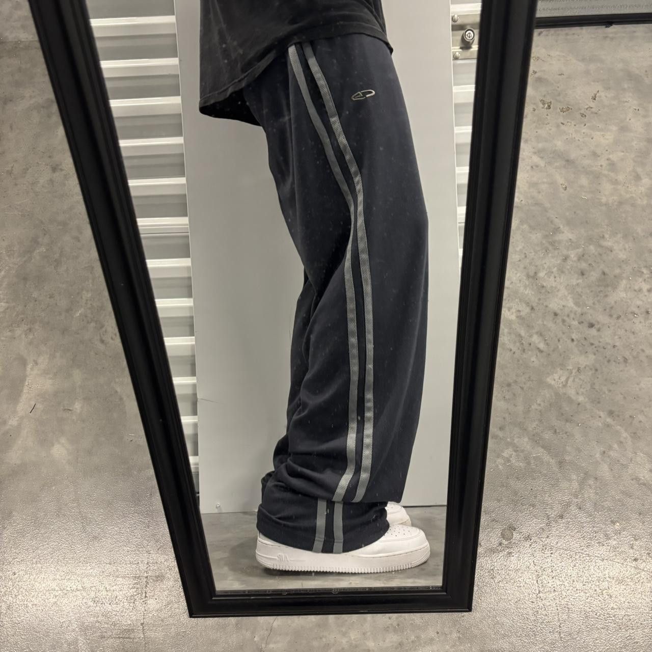 Japanese Brand × Vintage Crazy Vintage Y2K/2000s Grey Striped Skater Streetwear Track Pants! Size US 30 / EU 46 - 1 Thumbnail