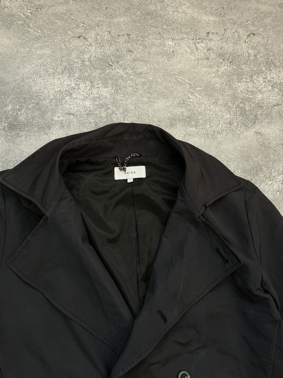 Reiss Reiss Mens Double-Breasted Trench Coat Lightweight Overcoat Size US L / EU 52-54 / 3 - 3 Thumbnail