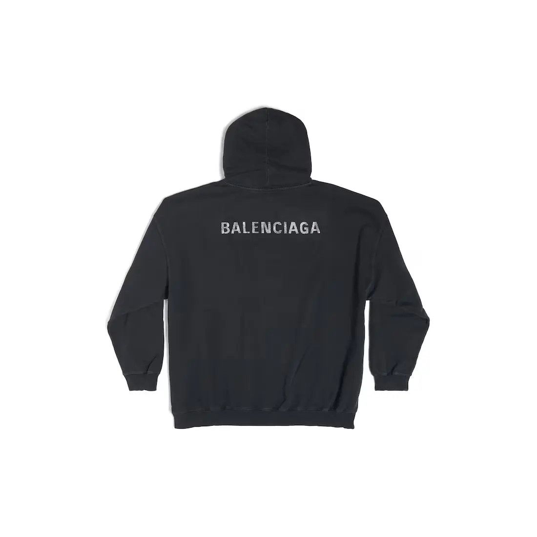 Balenciaga o1in1g0725 Back Hoodie Large Fit in Black Size XXL / US 16-18 / IT 52-54 - 2 Thumbnail