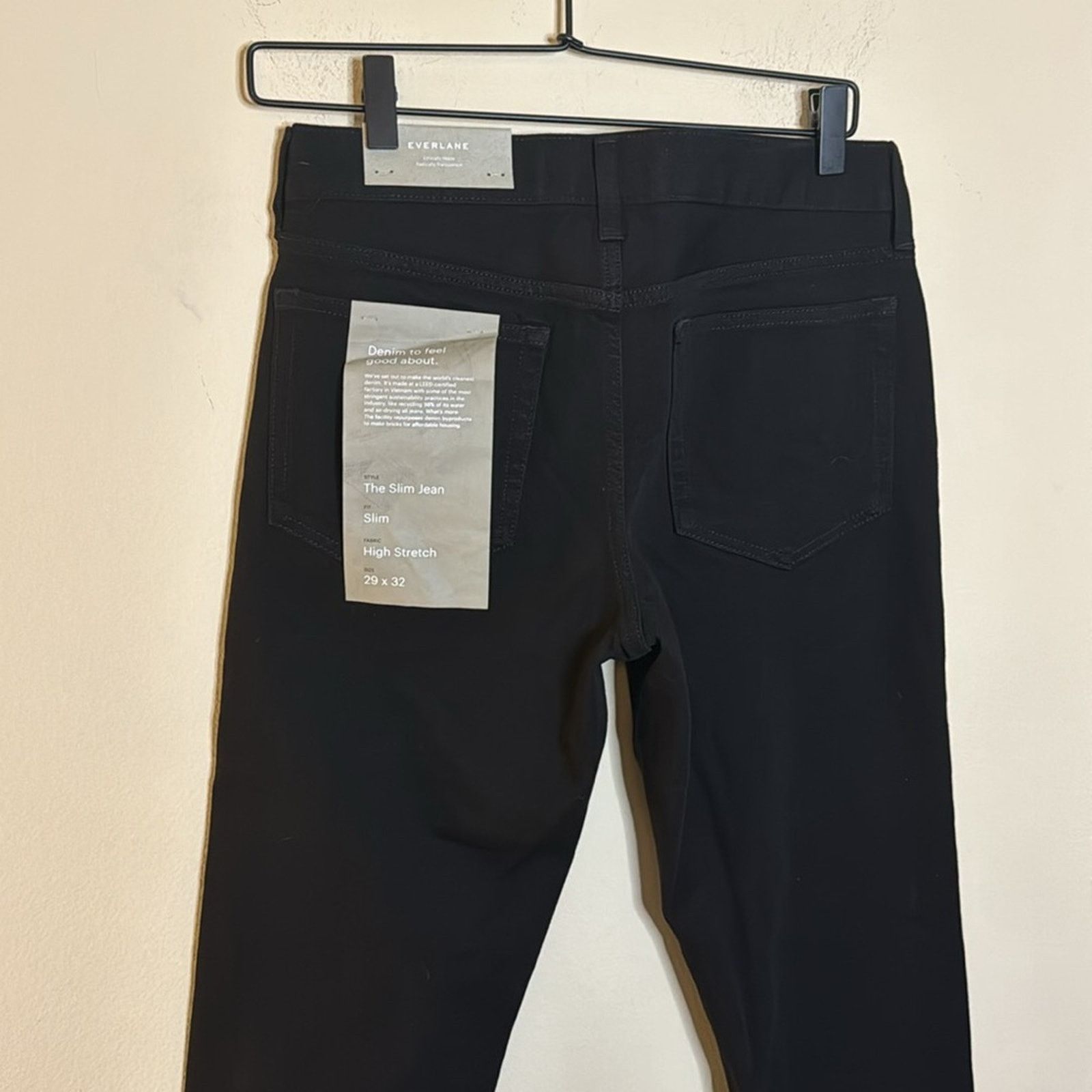 Everlane Everlane Men’s Straight Leg Slim Fit Denim Jeans Black 29x32 Size US 29 - 6 Thumbnail