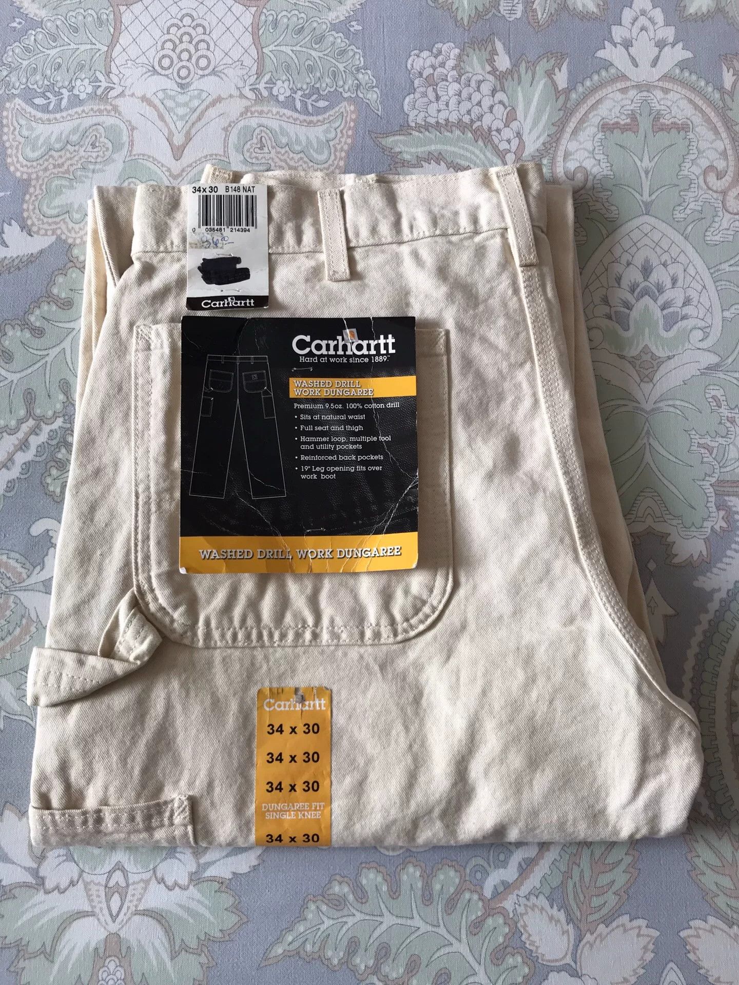 Carhartt Carhartt B148 NAT W34L30 Work Pants Size US 34 / EU 50 - 1 Thumbnail