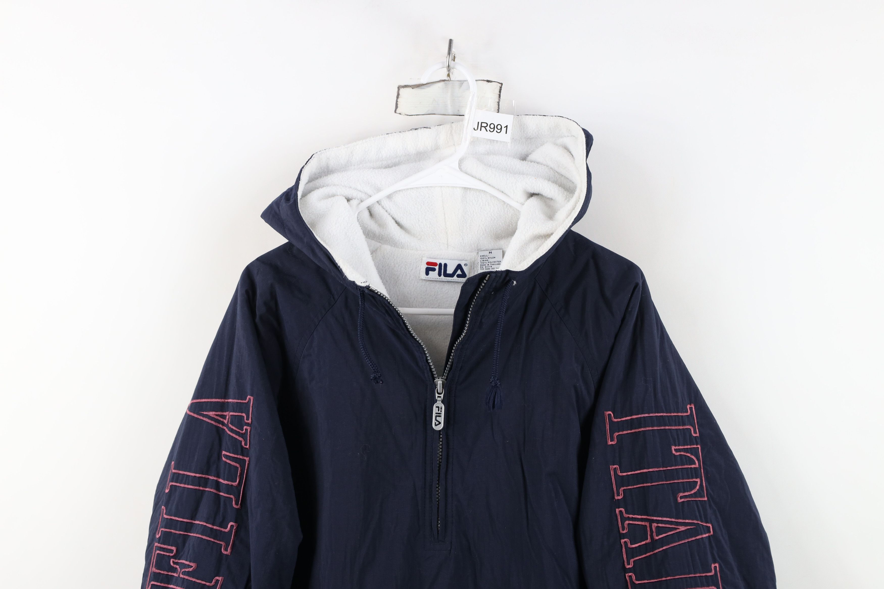 Fila Vintage 90s Fila Spell Fleece Lined Half Zip Hooded Jacket Size US M / EU 48-50 / 2 - 2 Thumbnail