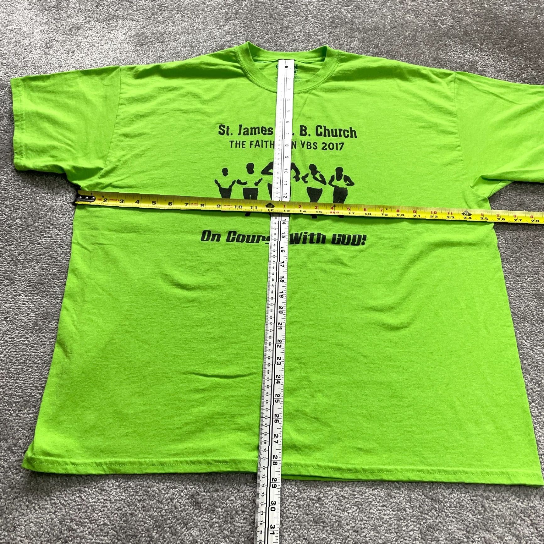 Gildan Gildan Dry Blend Graphic T-Shirt Men 2XL Apple Green St.James M.B Church Run Tee Shirt Size 2XL Green Classic Nature Outdoor Mens Size US XXL / EU 58 / 5 - 6 Thumbnail