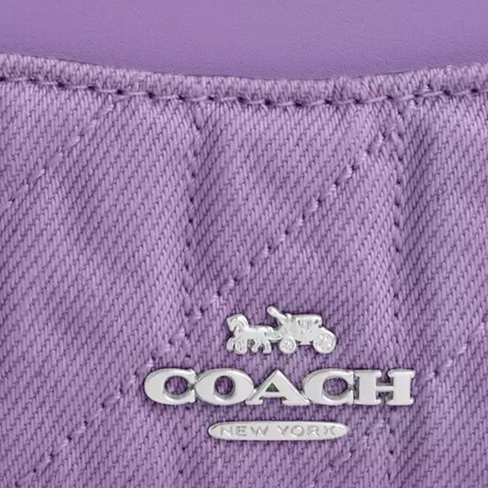 Coach NWT Coach Slim ID Card Case Denim Leather CBR13 Silver/Iris Size ONE SIZE - 5 Thumbnail