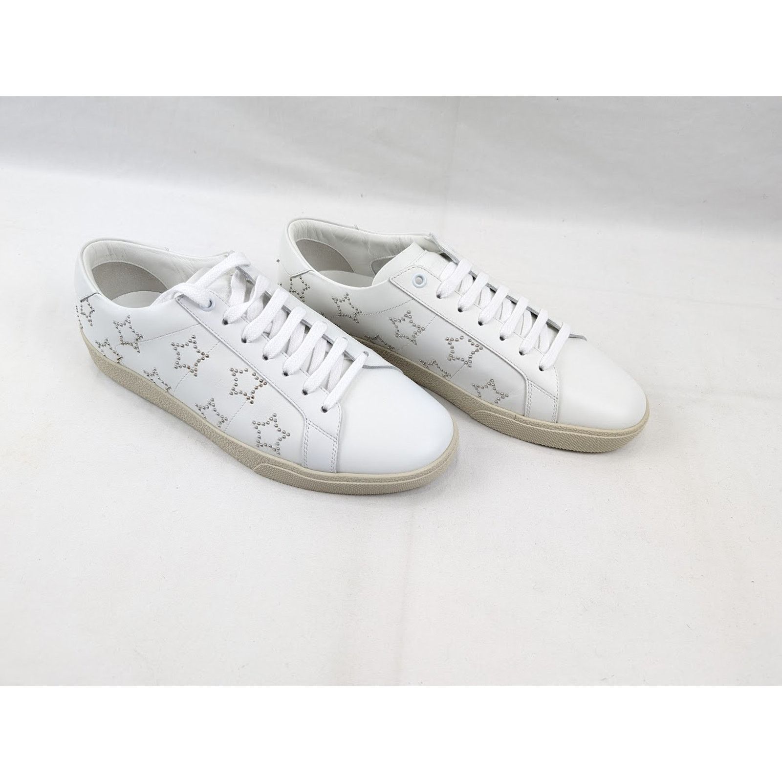 Saint Laurent Paris o1rshd1 SL/06 Star Merid Low-Top Sneakers in Blanc Optique Size US 9.5 / EU 42-43 - 12 Thumbnail