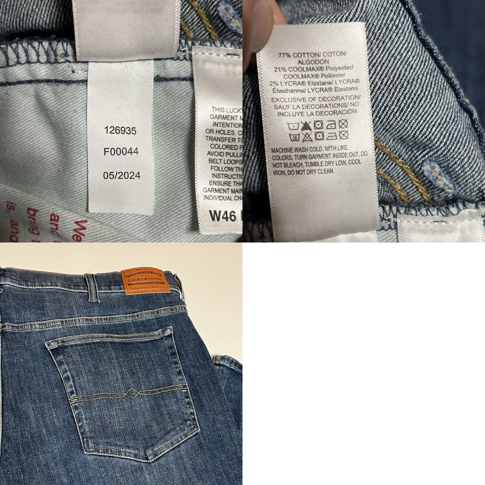 Lucky Brand Lucky Brand Athletic Fit Jeans Men 48x33 Dark Wash Denim 5-Pocket Slim Straight Stretch Button Zip High Rise Carhartt NYC? Size US 32 / EU 48 - 9 Thumbnail