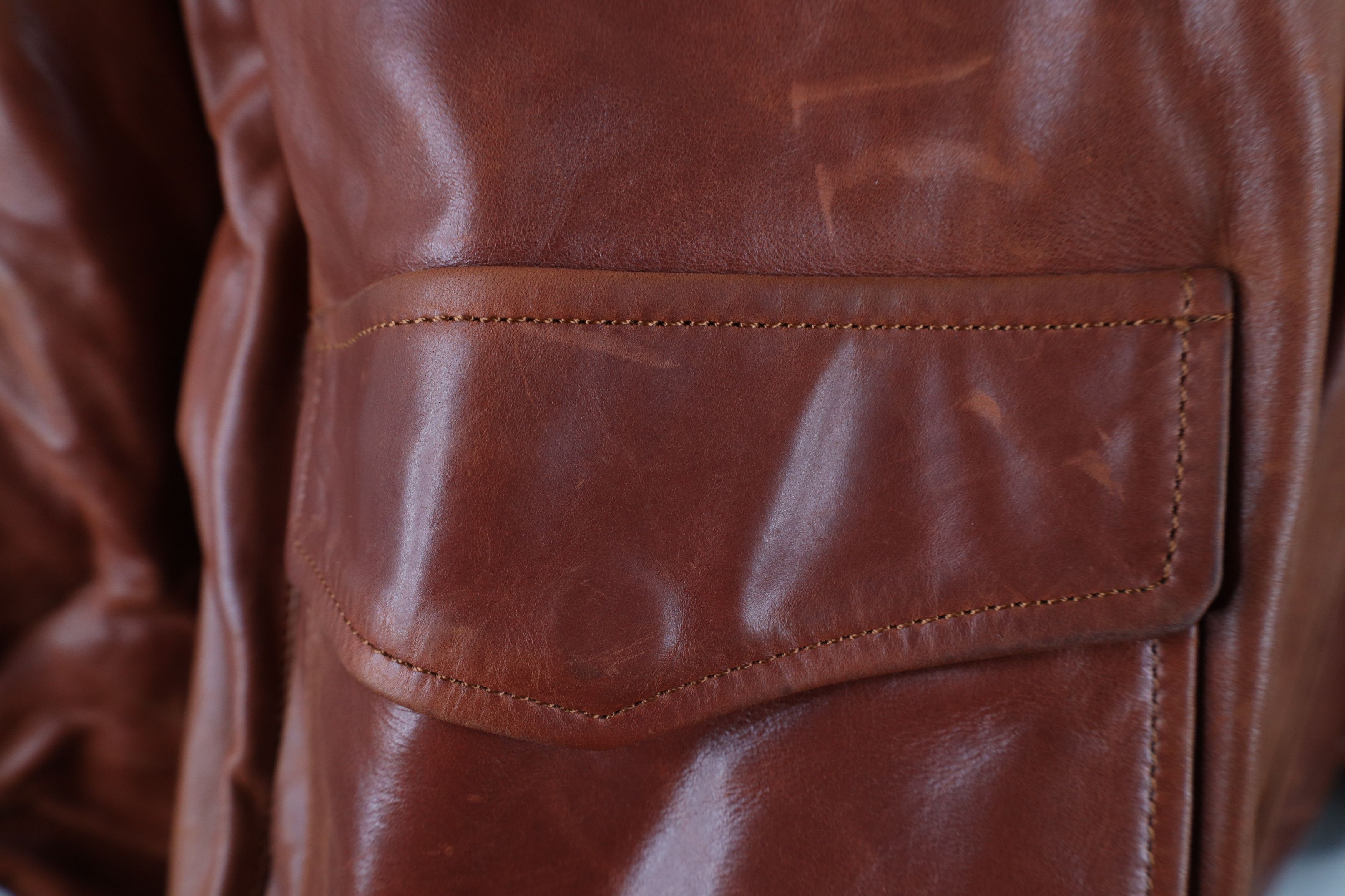 Vintage Inland Leather Streetwear Flight Bomber Jacket Brown Size US XXL / EU 58 / 5 - 5 Thumbnail