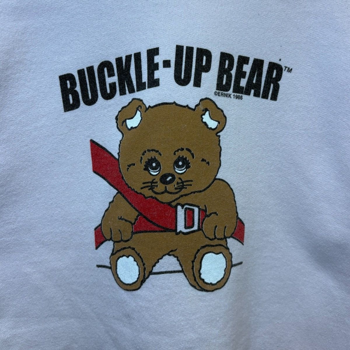 Hanes Vintage 1986 Buckle-Up Bear Pink Long Sleeve Cropped Hoodie Size S / US 4 / IT 40 - 2 Thumbnail