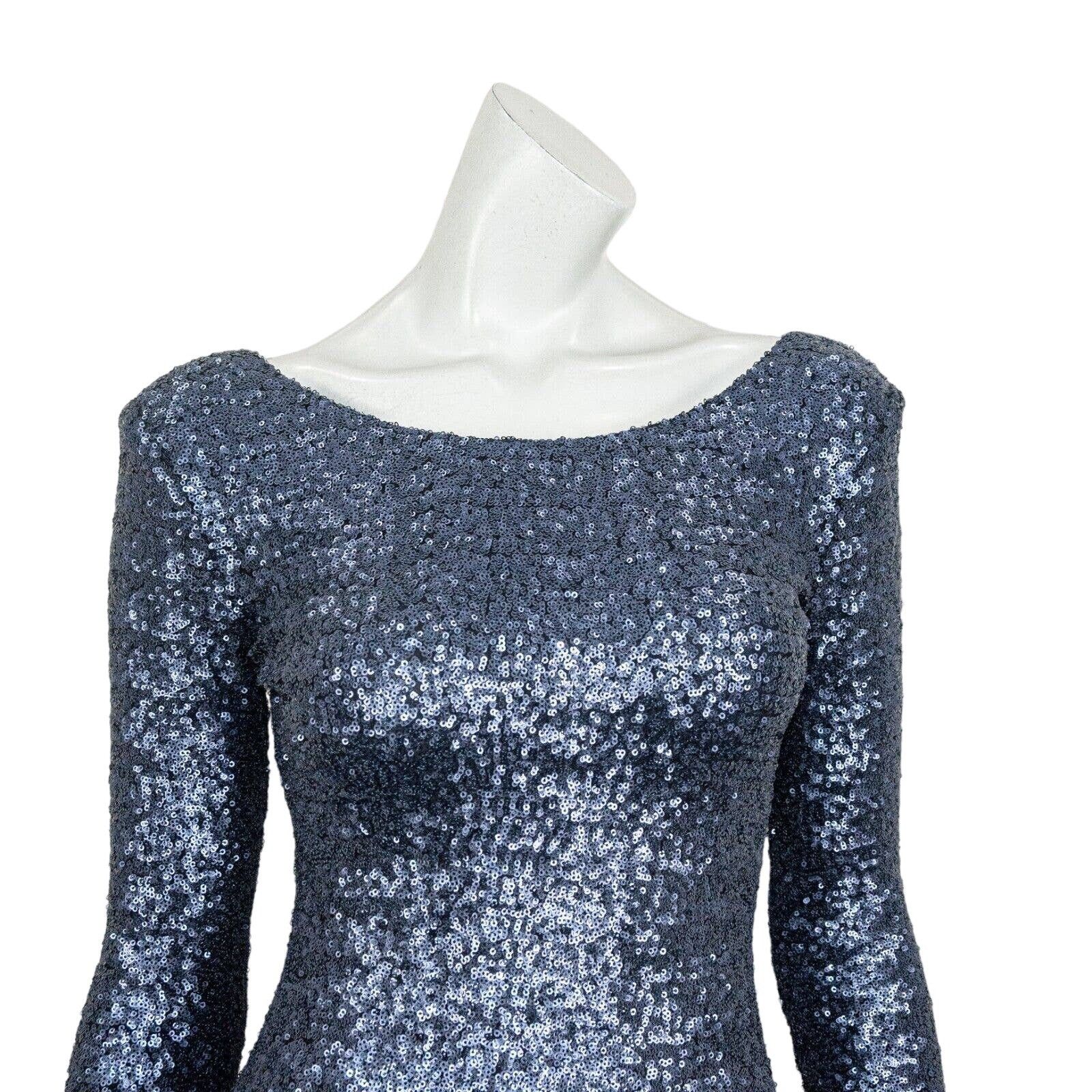 Other NICHOLAS Blue Sequin Bodycon Dress Scoop neck Long Sleeve Size M / US 6-8 / IT 42-44 - 9 Thumbnail