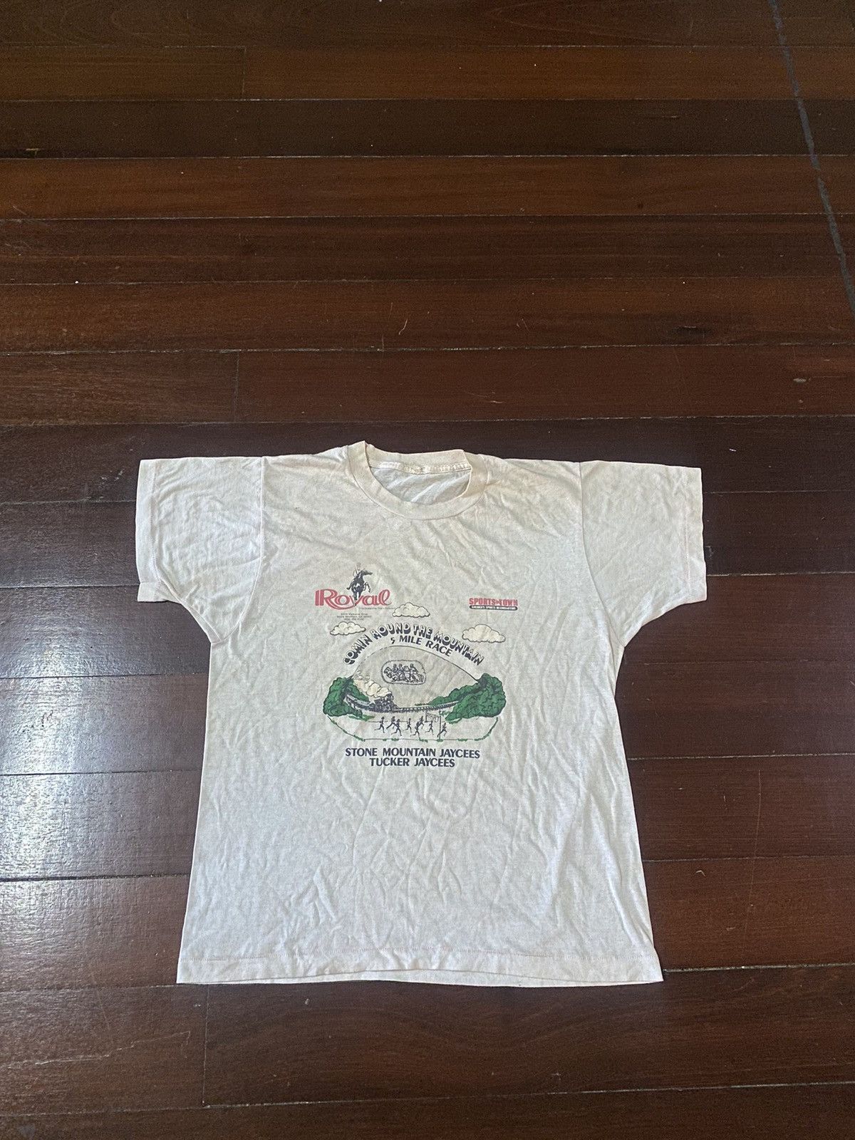 image of Band Tees x Vintage Fire Vintage Stone Mountain Jaycees Fifty - Fifty in Pink, Men's (Size Large)