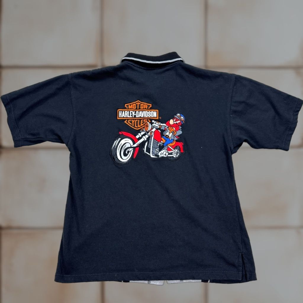 Harley Davidson Harley Davidson Shirt Mens M Black Gray Bowling Polo Button Down Biker Grunge Size US M / EU 48-50 / 2 - 1 Thumbnail