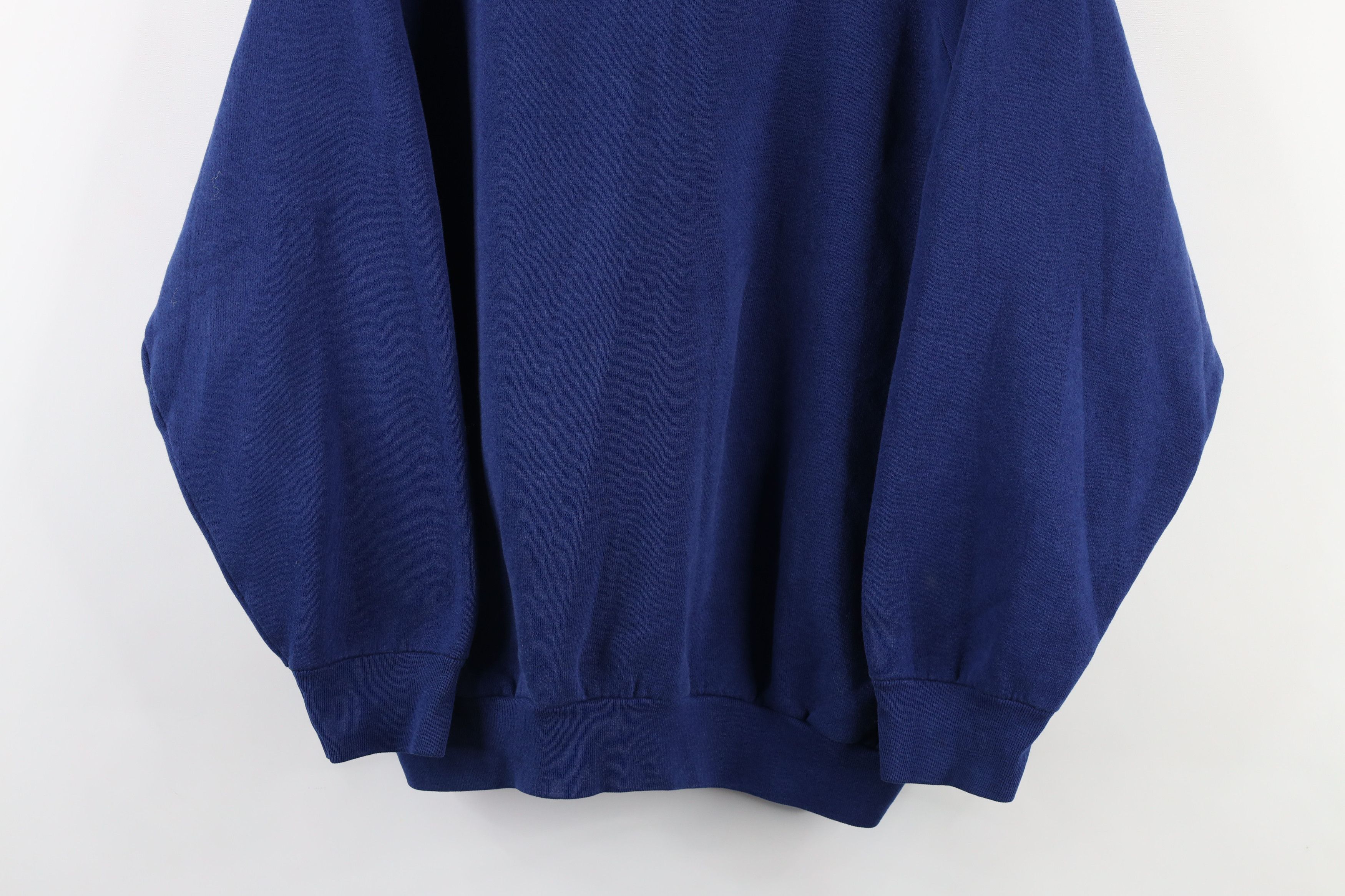 Vintage Vintage 90s Streetwear Blank Crewneck Sweatshirt Blue USA Size XL / US 12-14 / IT 48-50 - 3 Thumbnail