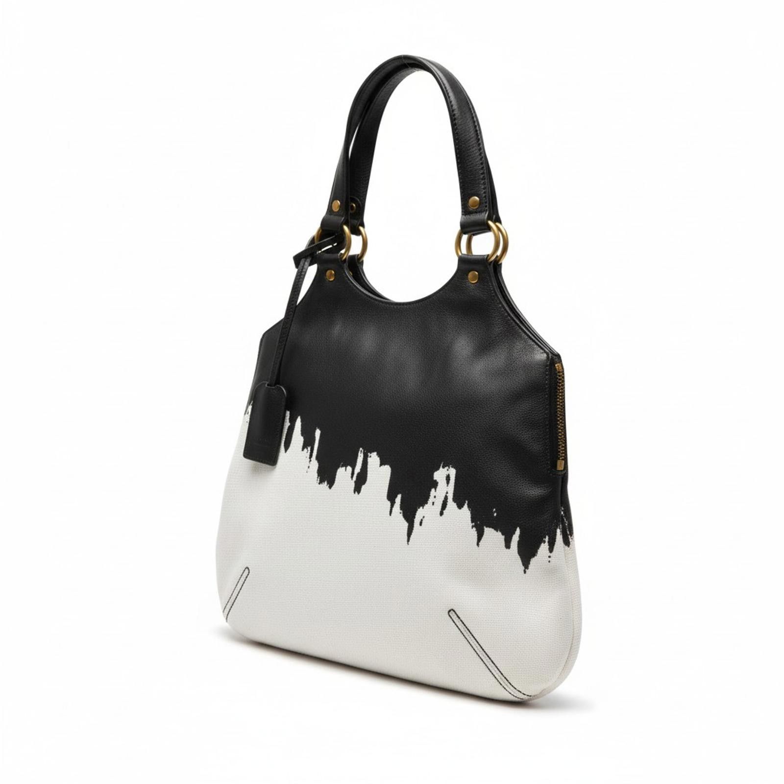 Saint Laurent Paris Saint Laurent - Black and White Two-Tone Handbag Size ONE SIZE - 1 Thumbnail