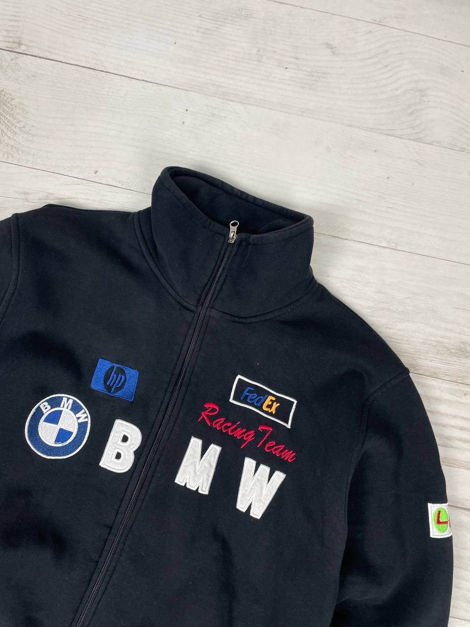 BMW Vintage BMW Racing Team Big Logo Full Zip Sweatshirt Size US L / EU 52-54 / 3 - 2 Thumbnail