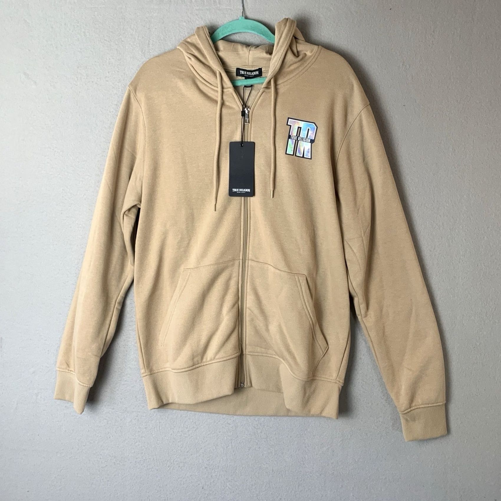 True Religion VINTAGE True Religion Hoodie Mens Large Beige Graphic Print Full Zip Fleece NWT Size US L / EU 52-54 / 3 - 2 Thumbnail