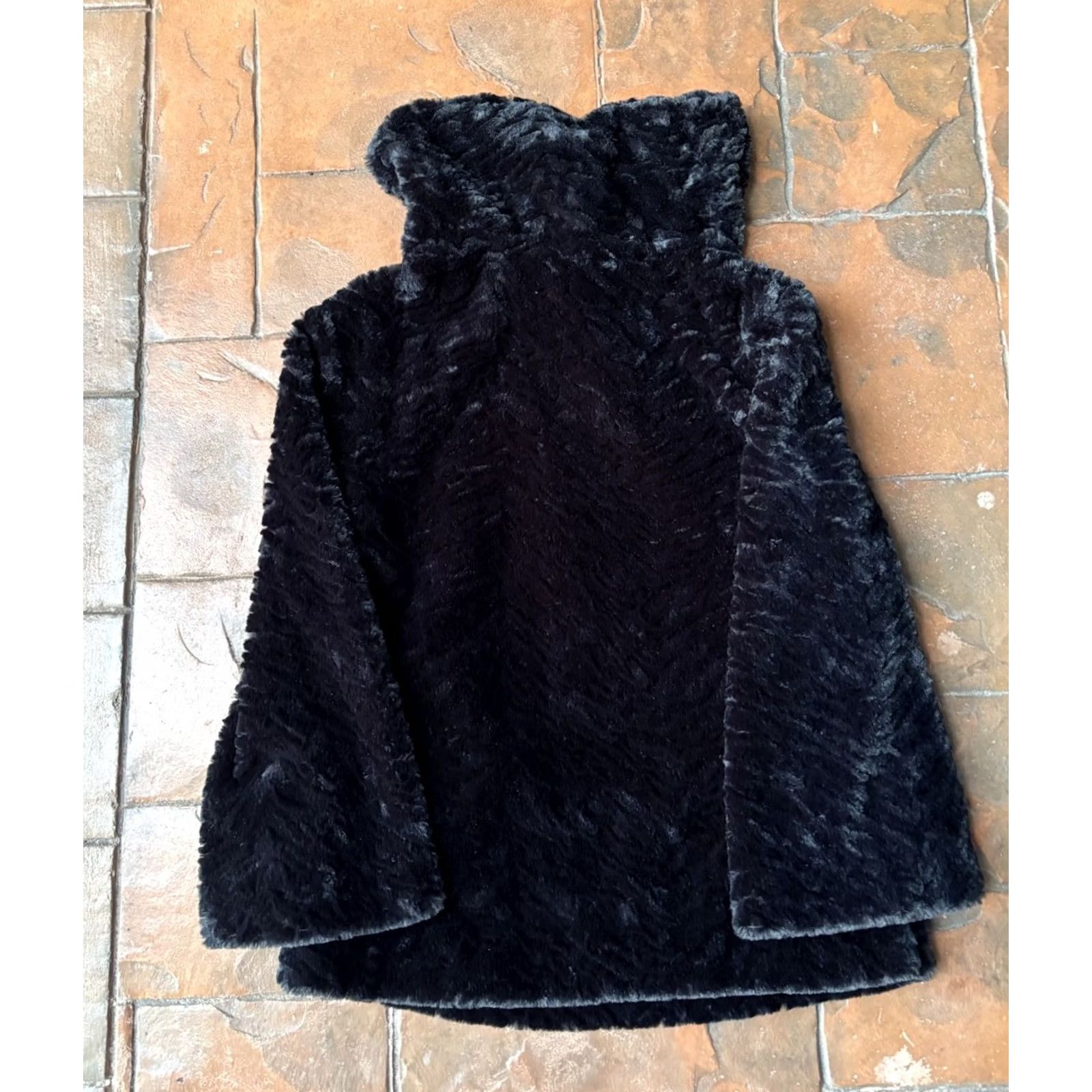 Vintage Adrienne Landau Faux Fur Turtleneck Shawl Sweater Women's XS Black Shawl 90s Pockets Zipper Overcoat Casual Reserved Relaxed Size XS Size XS / US 0-2 / IT 36-38 - 3 Thumbnail