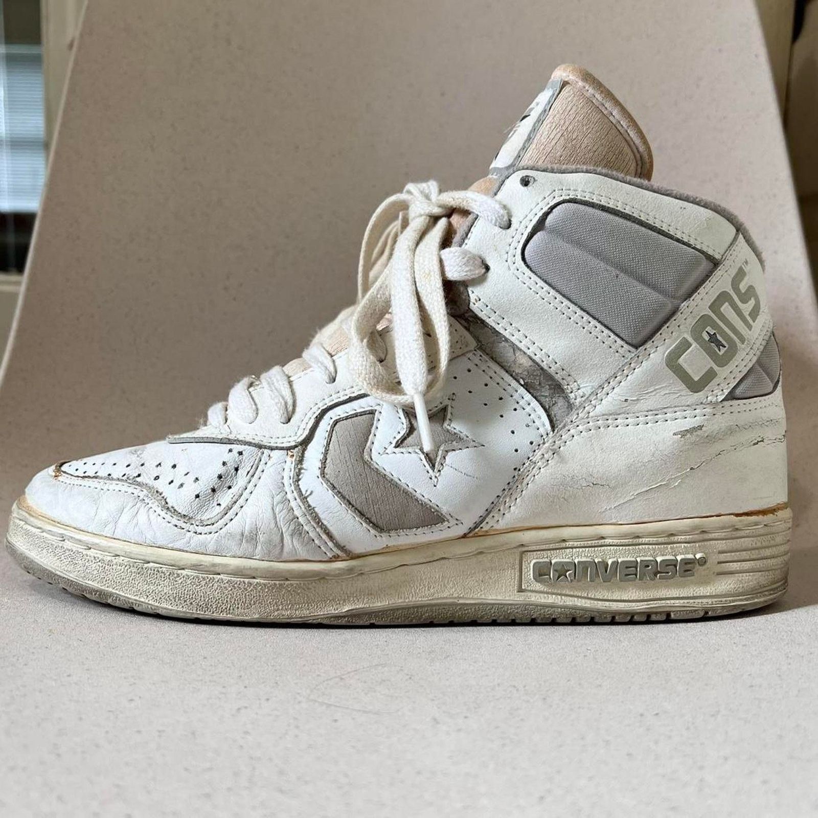 1988 Converse Cons Korea 80's Leather Hi-Top Shoes Sneakers in Grey, Men's