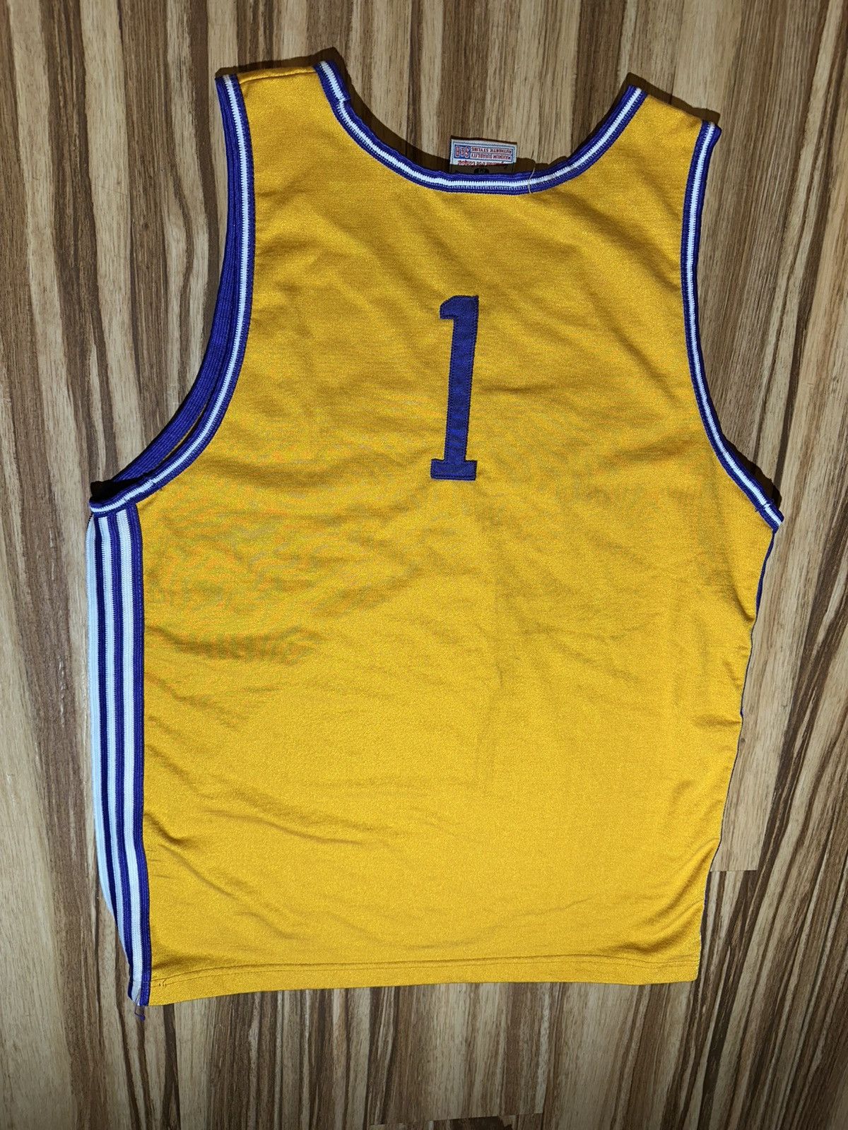 Steve And Barrys Steve & Barry's “Varsity 1” Yellow and Purple Tank Top Size US M / EU 48-50 / 2 - 7 Thumbnail