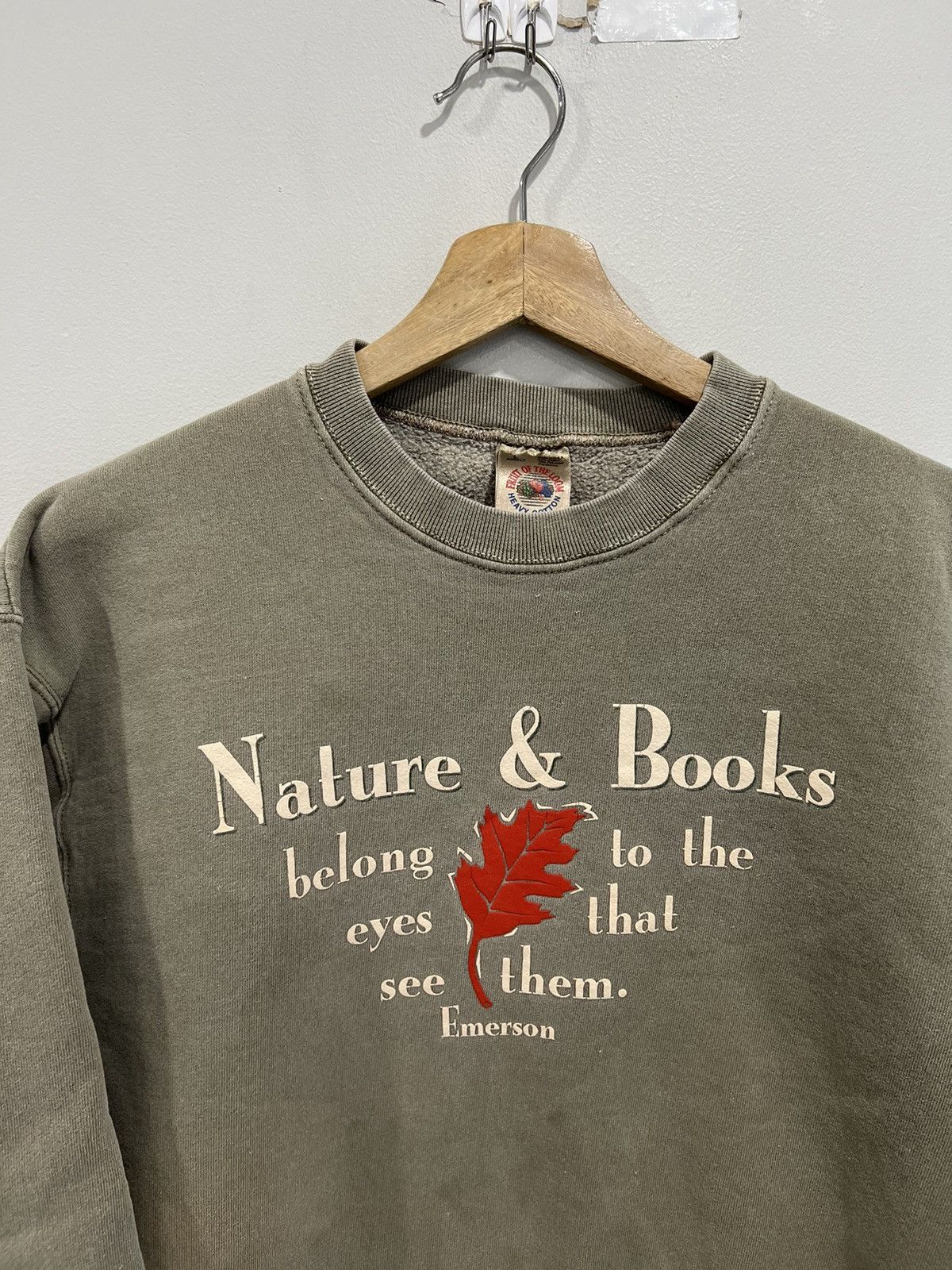 Vintage Vintage Nature And Books Emerson Sweater olive green autumn Size US L / EU 52-54 / 3 - 3 Thumbnail