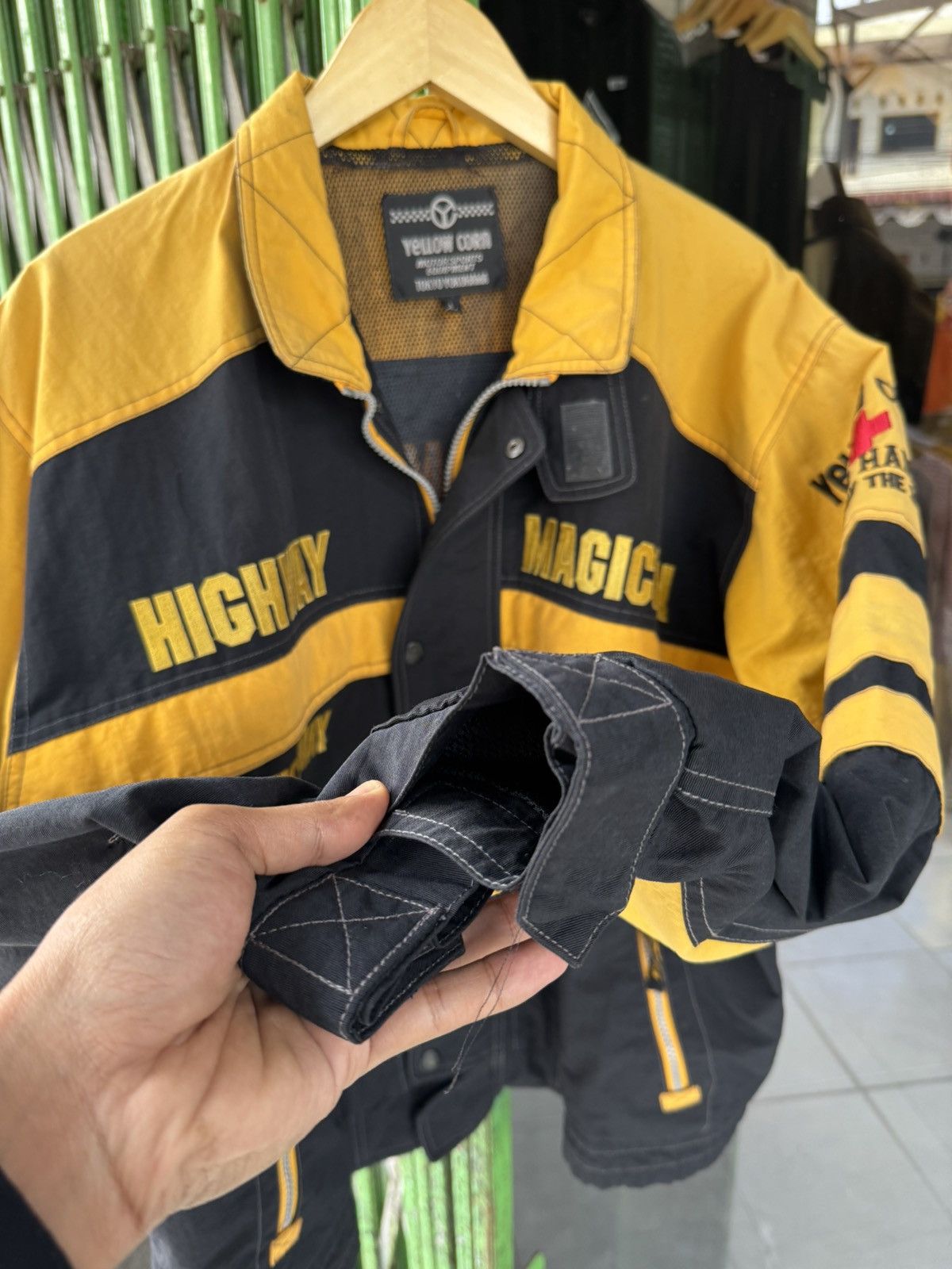 YELLOW CORN VTG YELLOW CORN HIGHWAY MAGICIAN SLEDGE HAMMER BIKER JACKET Size US L / EU 52-54 / 3 - 7 Thumbnail