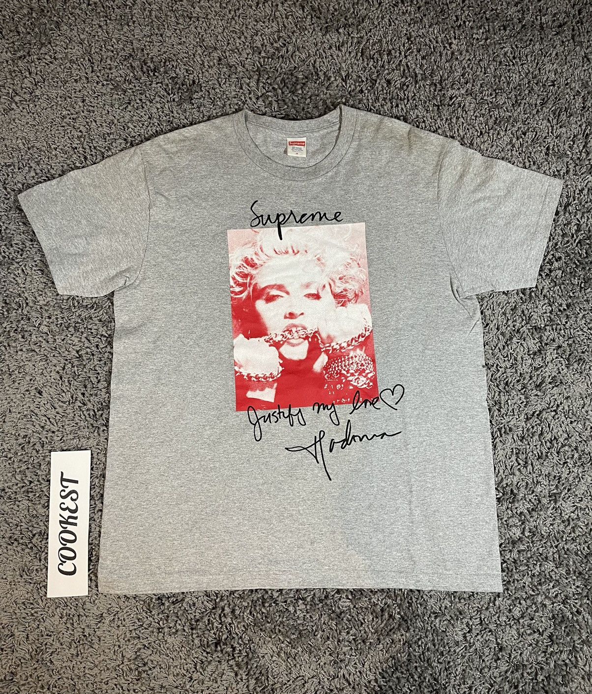 Supreme madonna tee grey on sale