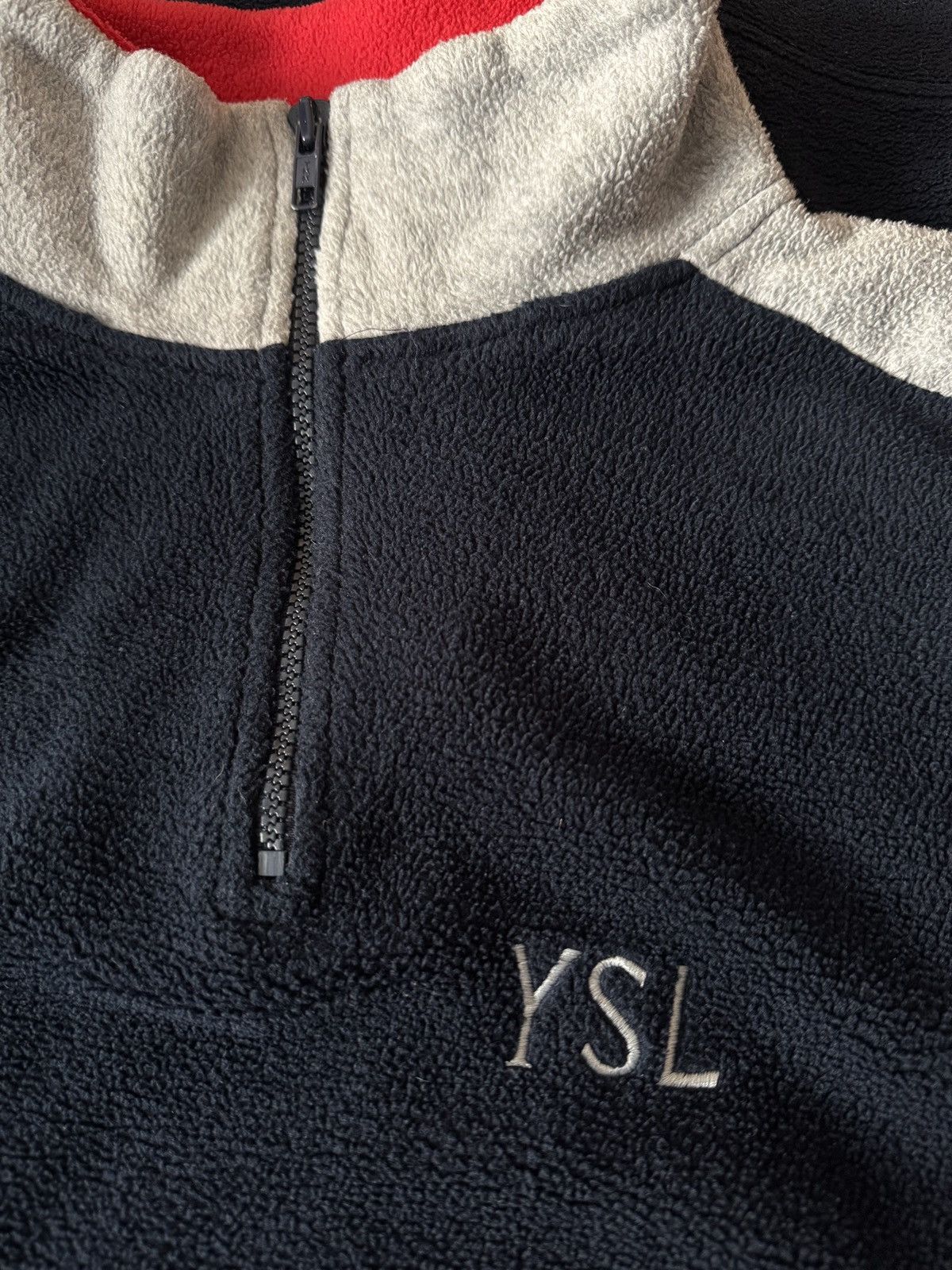Vintage 🔥🔥 Vintage Yves Saint Laurent Grey Fleece Hoodie Size US M / EU 48-50 / 2 - 3 Thumbnail