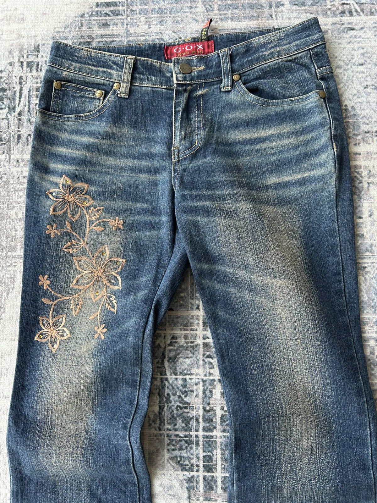 If Six Was Nine Super Flared Flowers Cox Jeans Size US 28 / EU 44 - 6 Thumbnail