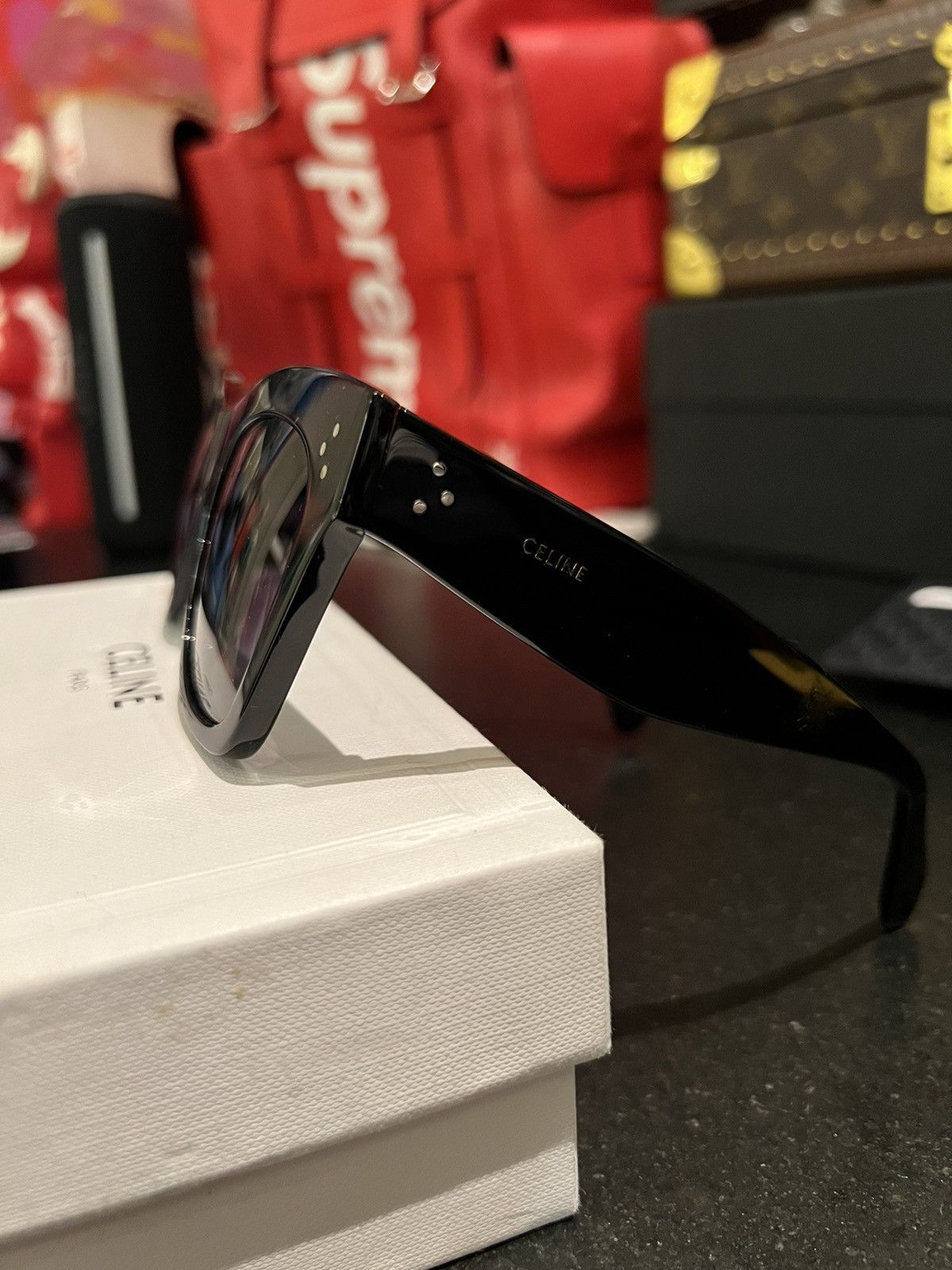 Celine Celine acetate black gold square sunglasses Size ONE SIZE - 2 Thumbnail