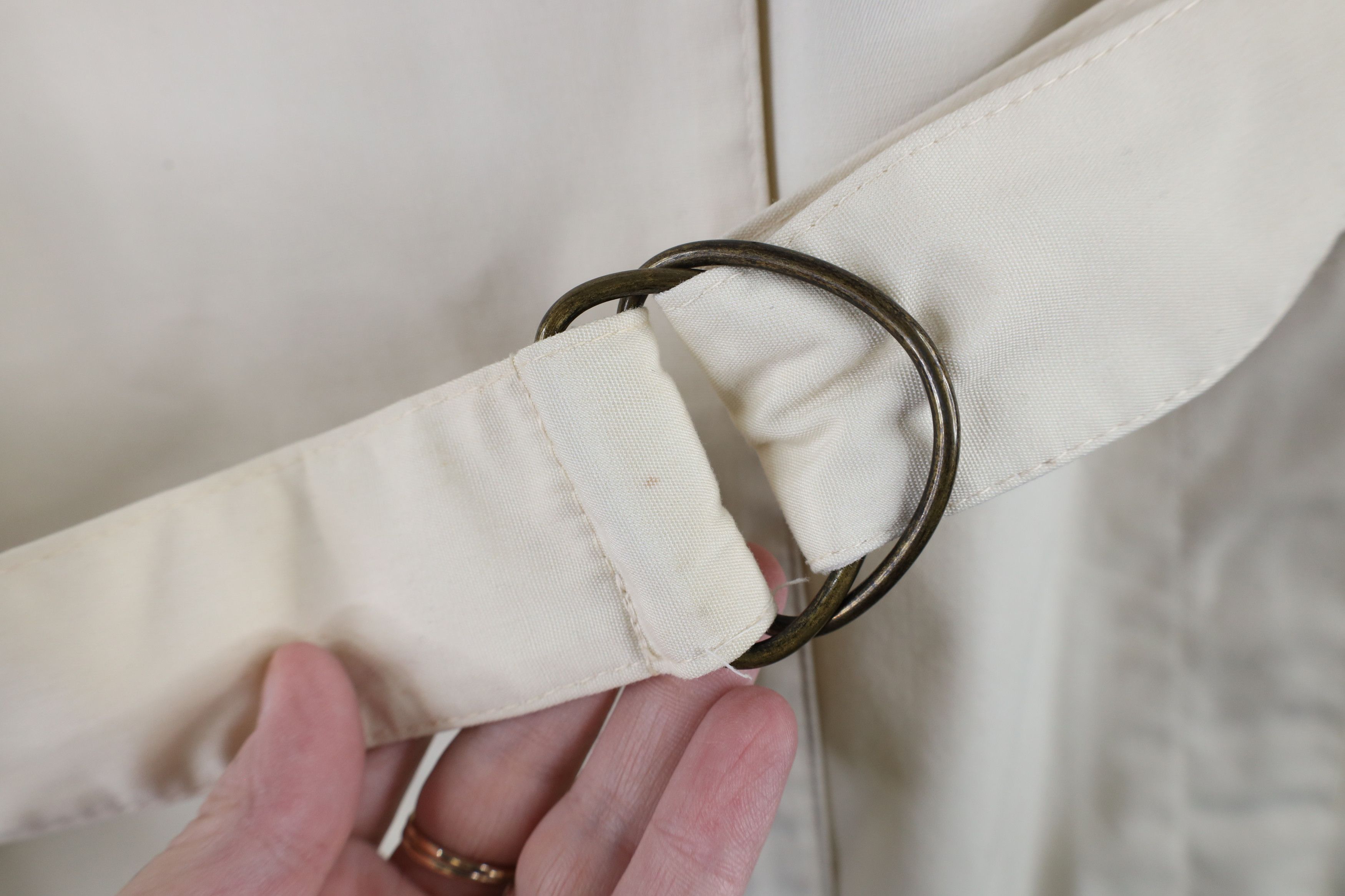 Vintage Vintage 70s Streetwear Breasted Belted Trench Coat Cream USA Size L / US 10 / IT 46 - 5 Thumbnail