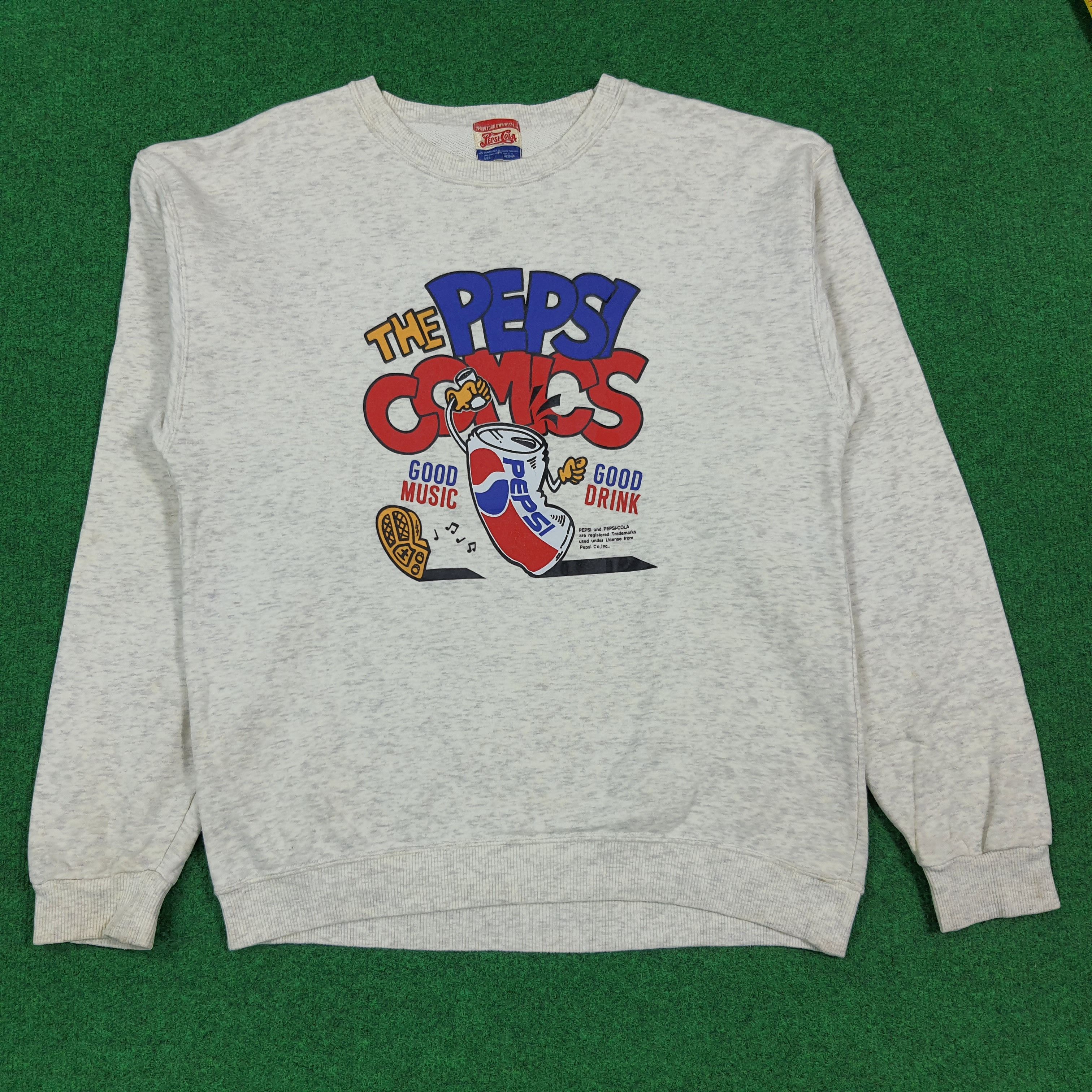 Pepsi Vintage 90s Retro Pepsi Cola Comics Sweatshirt C306N1 Size US S / EU 44-46 / 1 - 1 Thumbnail
