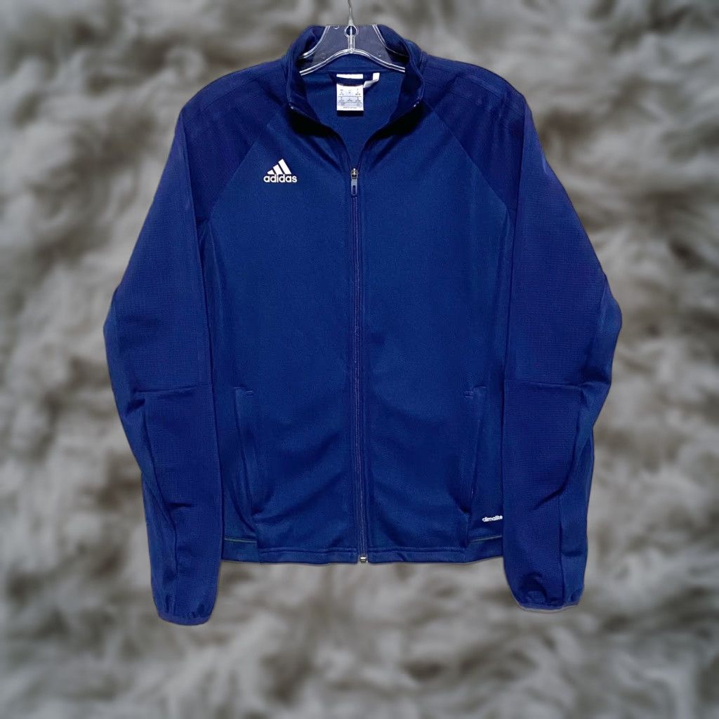 Adidas Adidas Track Jacket Mens S Blue Climalite Full Zip Performance Tracksuit Top Size 36R - 1 Thumbnail