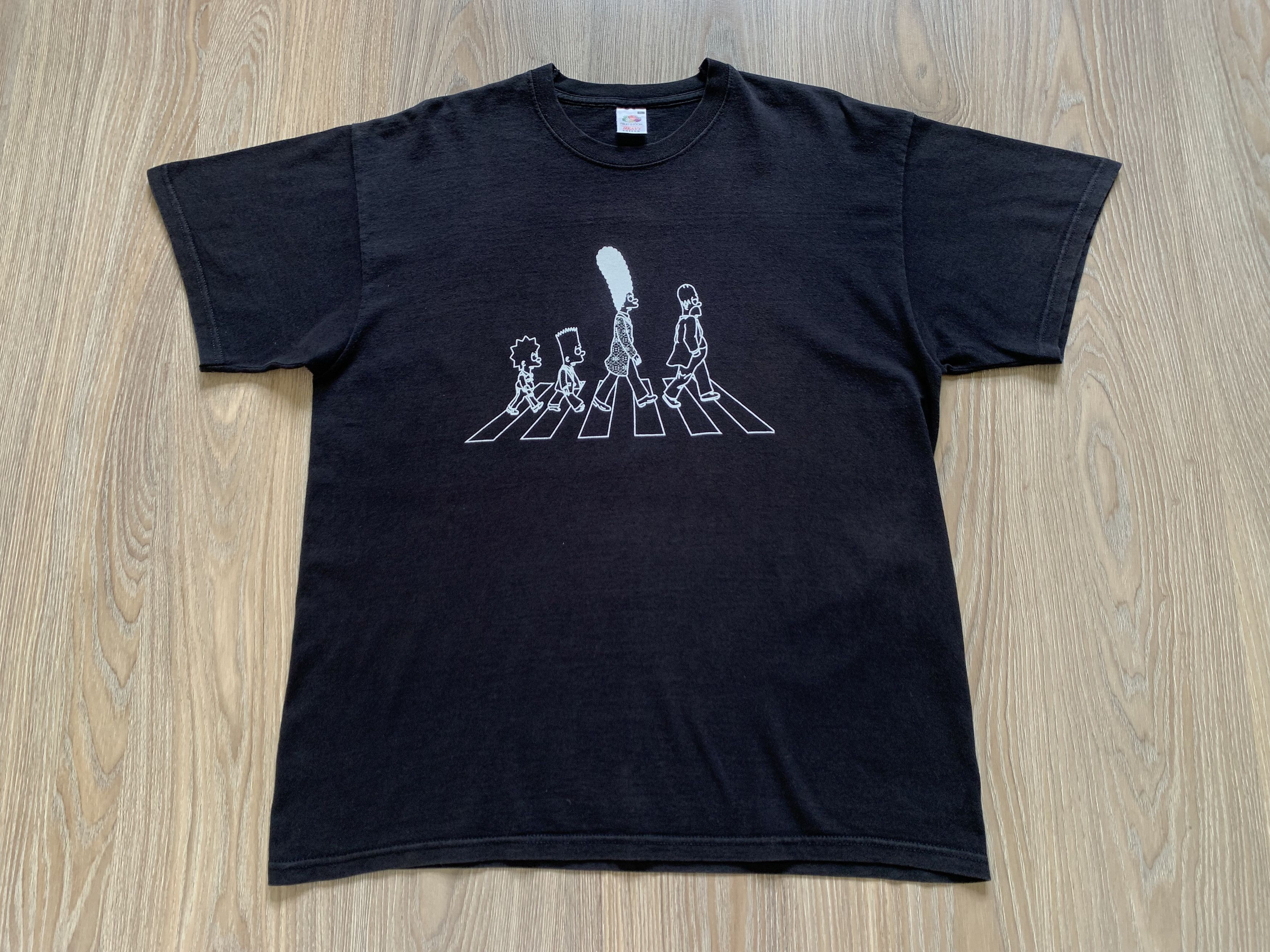 Fruit Of The Loom Rare The Simpsons x The Beatles Abbey Road Vintage T Shirt Size US XL / EU 56 / 4 - 2 Thumbnail