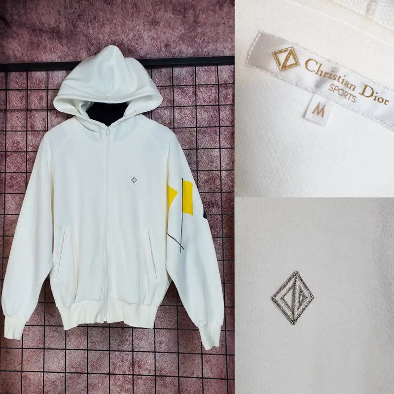 Dior Dior White Cotton Blend Embroidered Hoodie 0089 Size M / US 6-8 / IT 42-44 - 1 Thumbnail