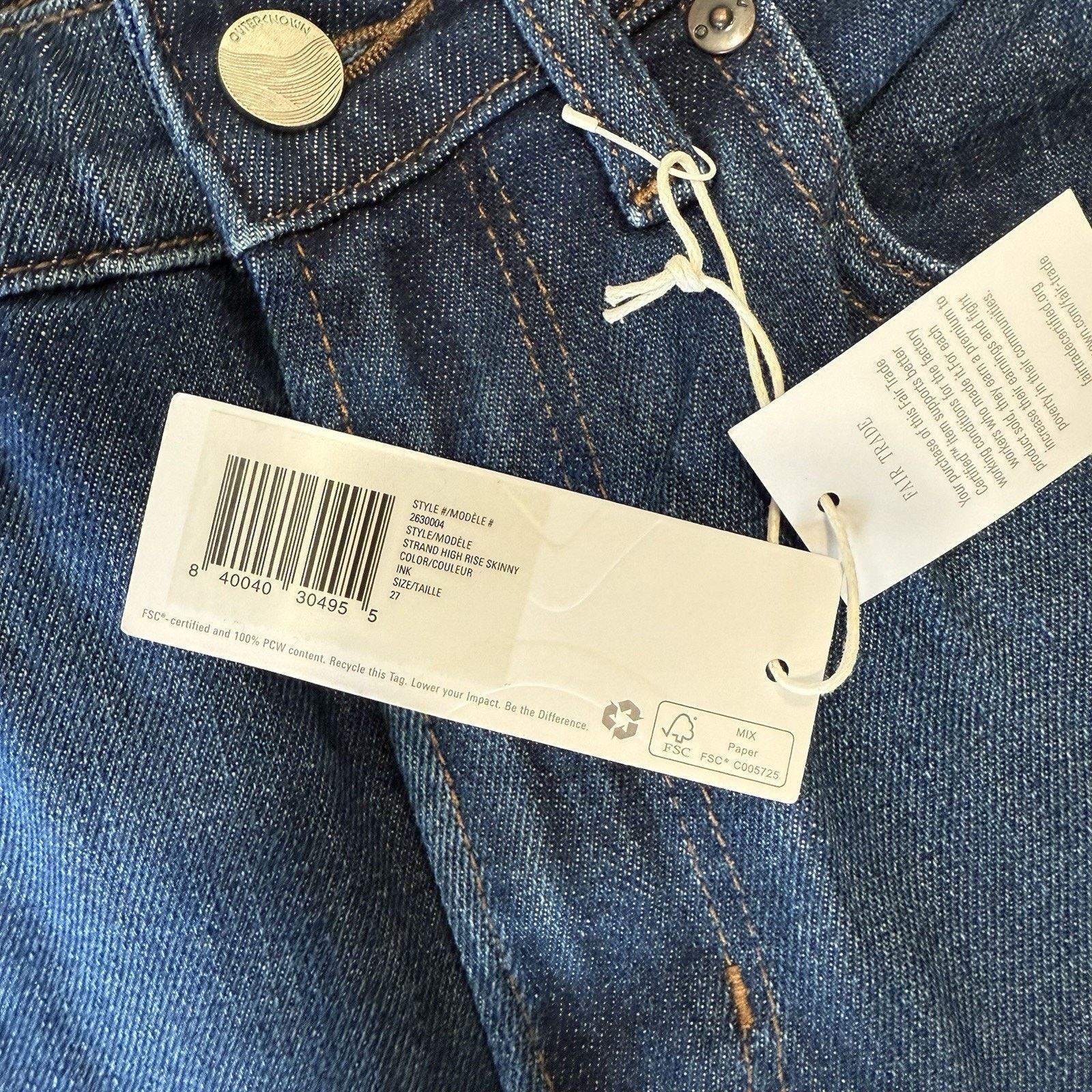 Outerknown Outerknown Strand High Rise Skinny Jeans Women's 26 Blue Size 26" / US 2 / IT 38 - 6 Thumbnail