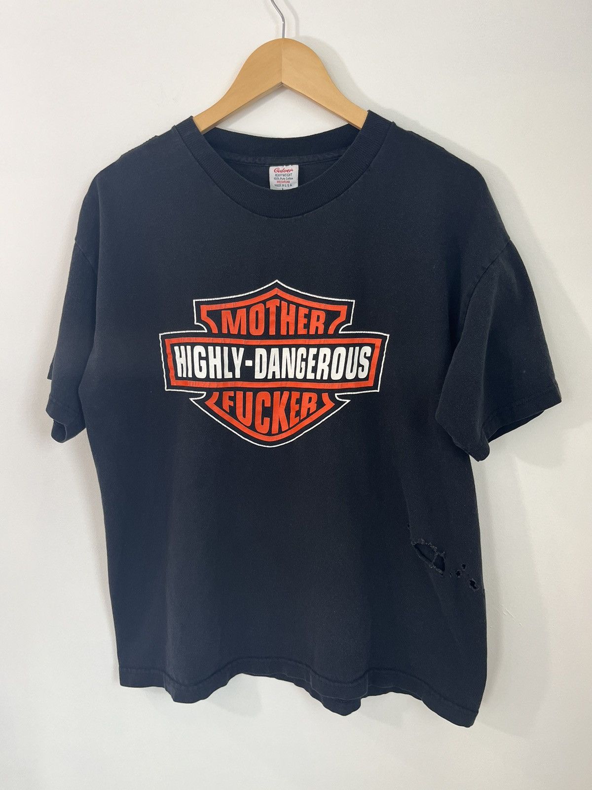 Vintage Dangerous Mother Fucker Harley Davidson Parody Tee Size US L / EU 52-54 / 3 - 1 Thumbnail