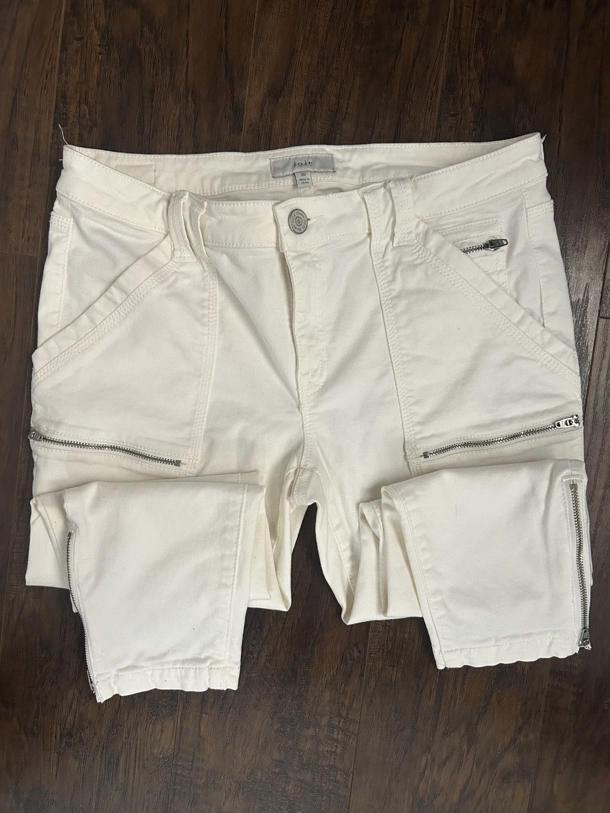 Joie Joie White Skinny & Slim Zipper Pants Size 30" / US 8 / IT 44 - 2 Thumbnail