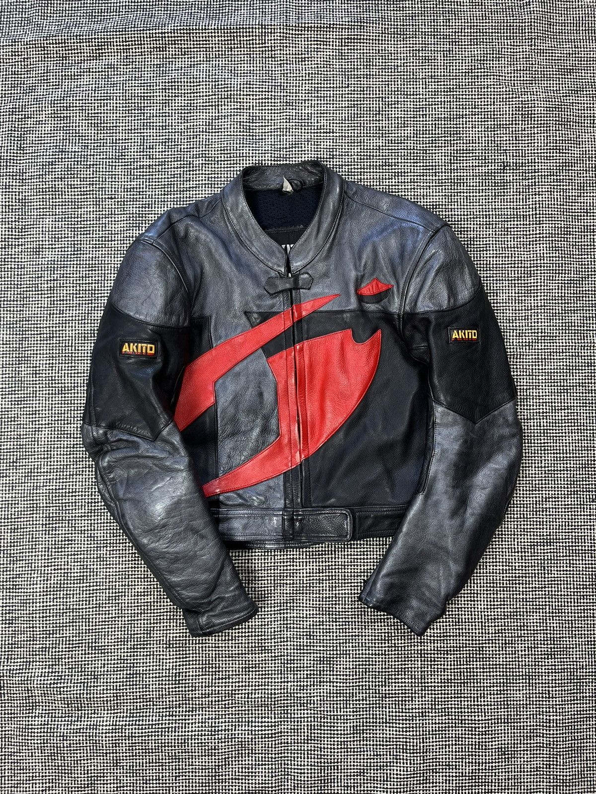 Genuine Leather ➕ genuine leather top quality moto racing jacket AKITO Size US L / EU 52-54 / 3 - 1 Thumbnail