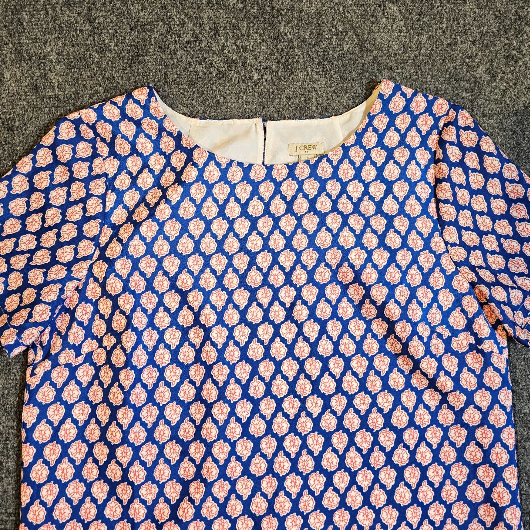 J.Crew J.CREW Dress Womens 6 White Blue Floral Short Sleeve Round Neck  Sheath Preppy Adult Small XS? | Grailed