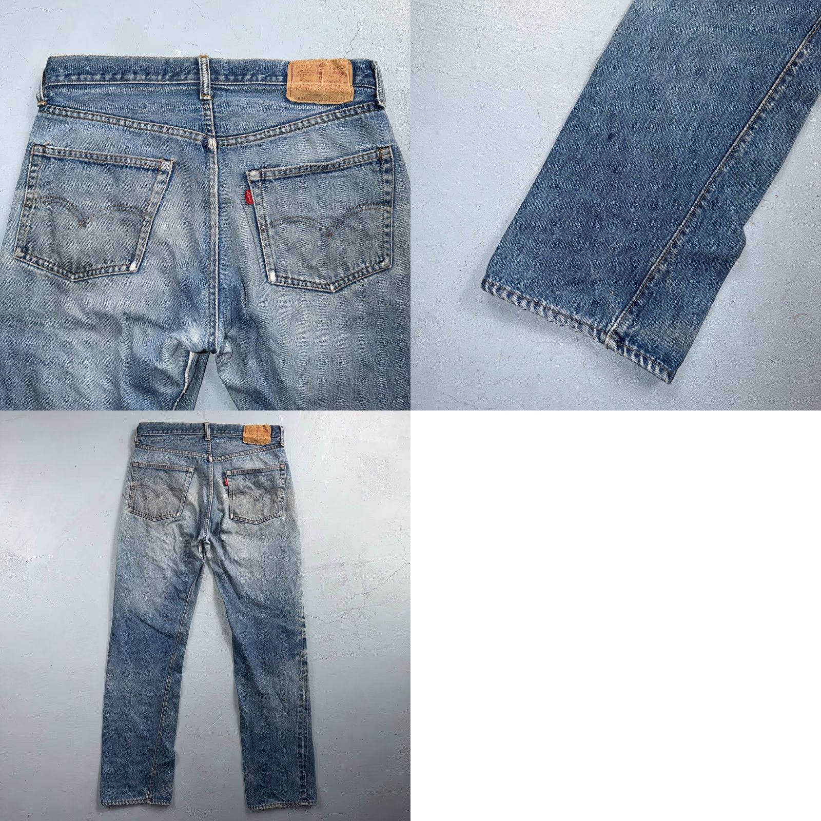 Levi's VINTAGE Levi's 501 Jeans Straight Mens 34x36 Light Wash USA 80s 90s Distressed Denim Blue 5-Pocket Classic Button Closure Size US 34 / EU 50 - 11 Thumbnail