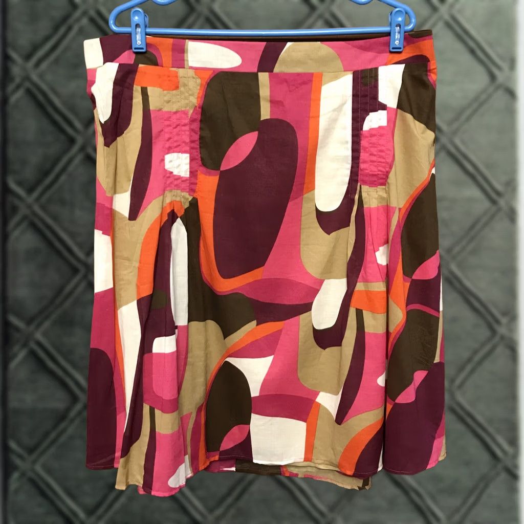 George NWT George Skirt Sz 22W A-Line Knee Length Multicolor Cotton Zipper Elastic Waist Lined Casual Party/Cocktail Travel Womens Size 40" / US 18 - 1 Thumbnail