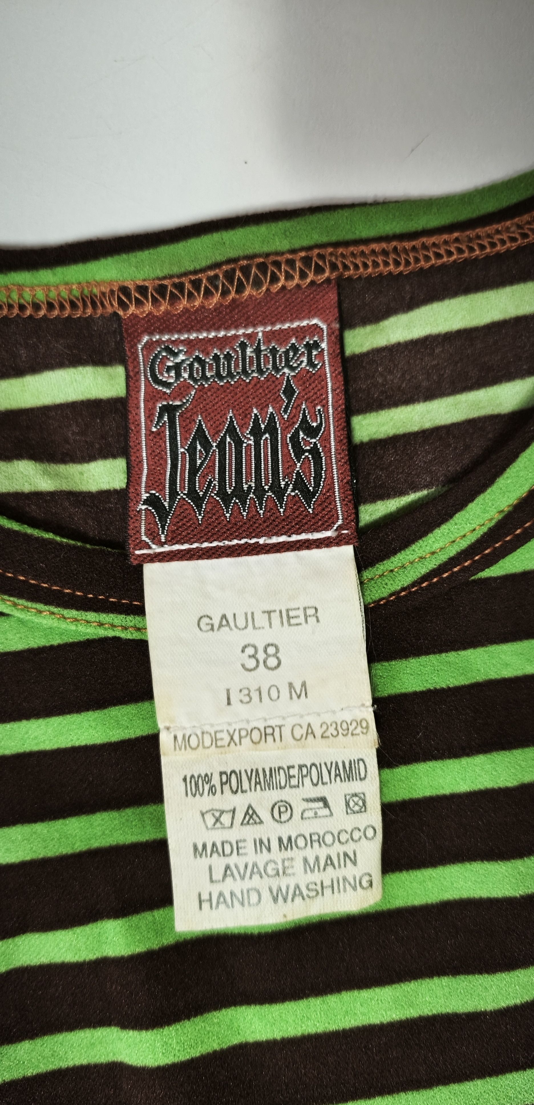 Jean Paul Gaultier Year: 1997 - Green and dark Brown stripes top Size S / US 4 / IT 40 - 13 Thumbnail