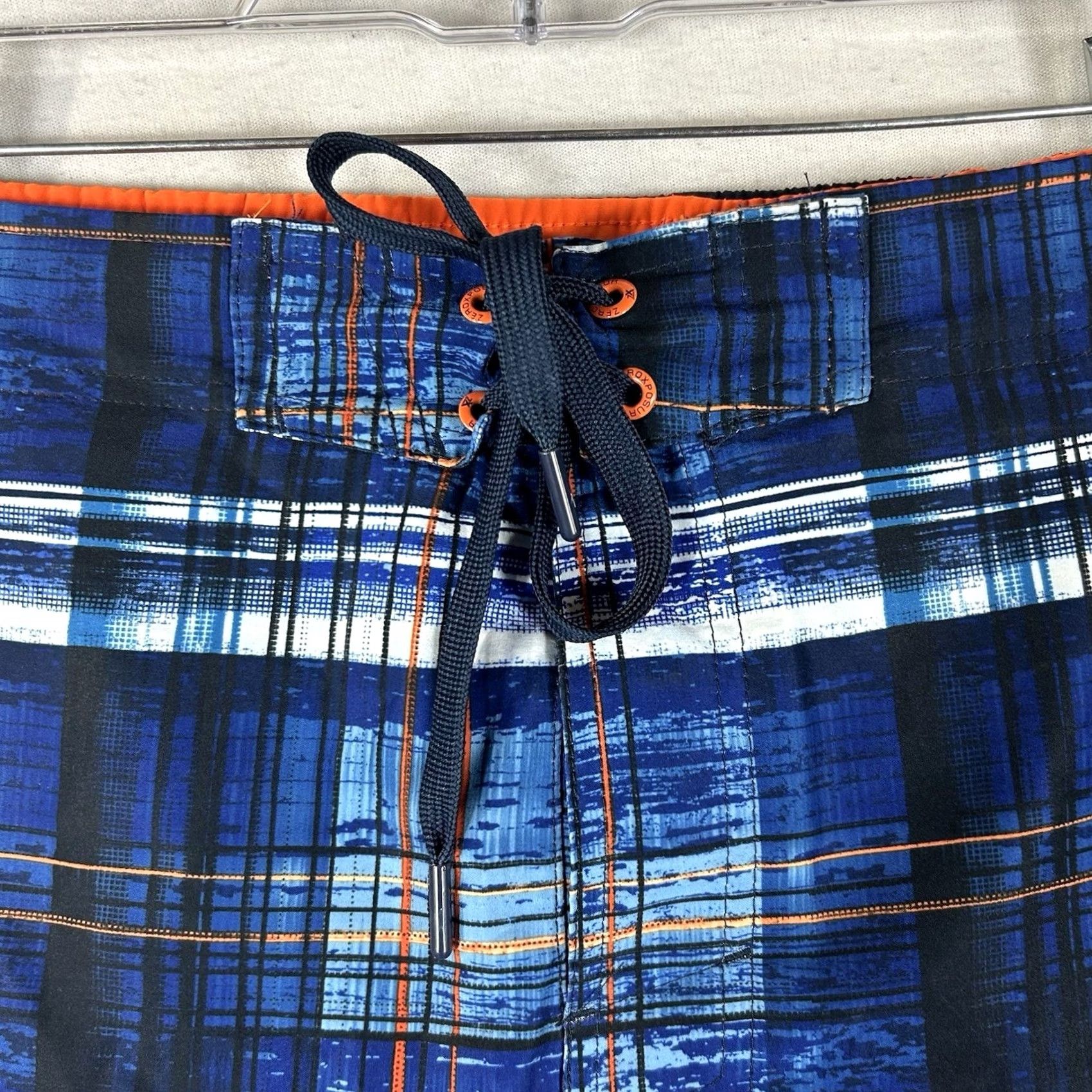 ZeroXposur Zero Xposur Mens XL Blue Trunks Beach Quick Dry Drawstring Plaid Geometric Size ONE SIZE - 2 Thumbnail